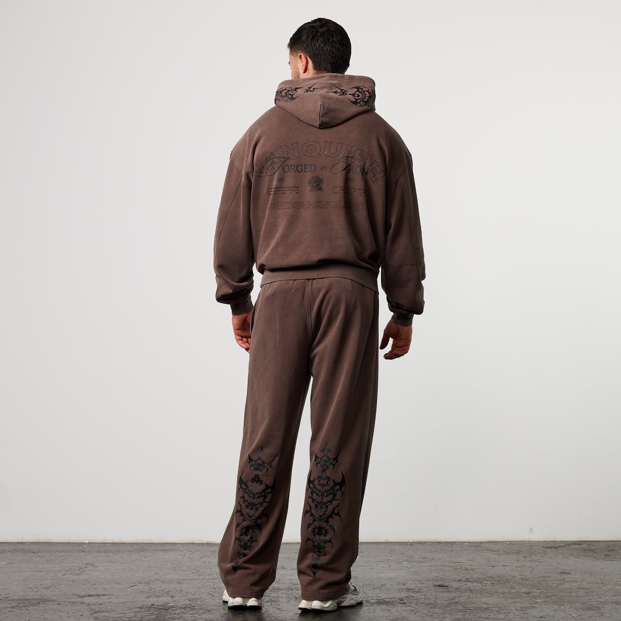 BLACK FORGE WASHED BROWN BOXY OVERSIZED HOODIE