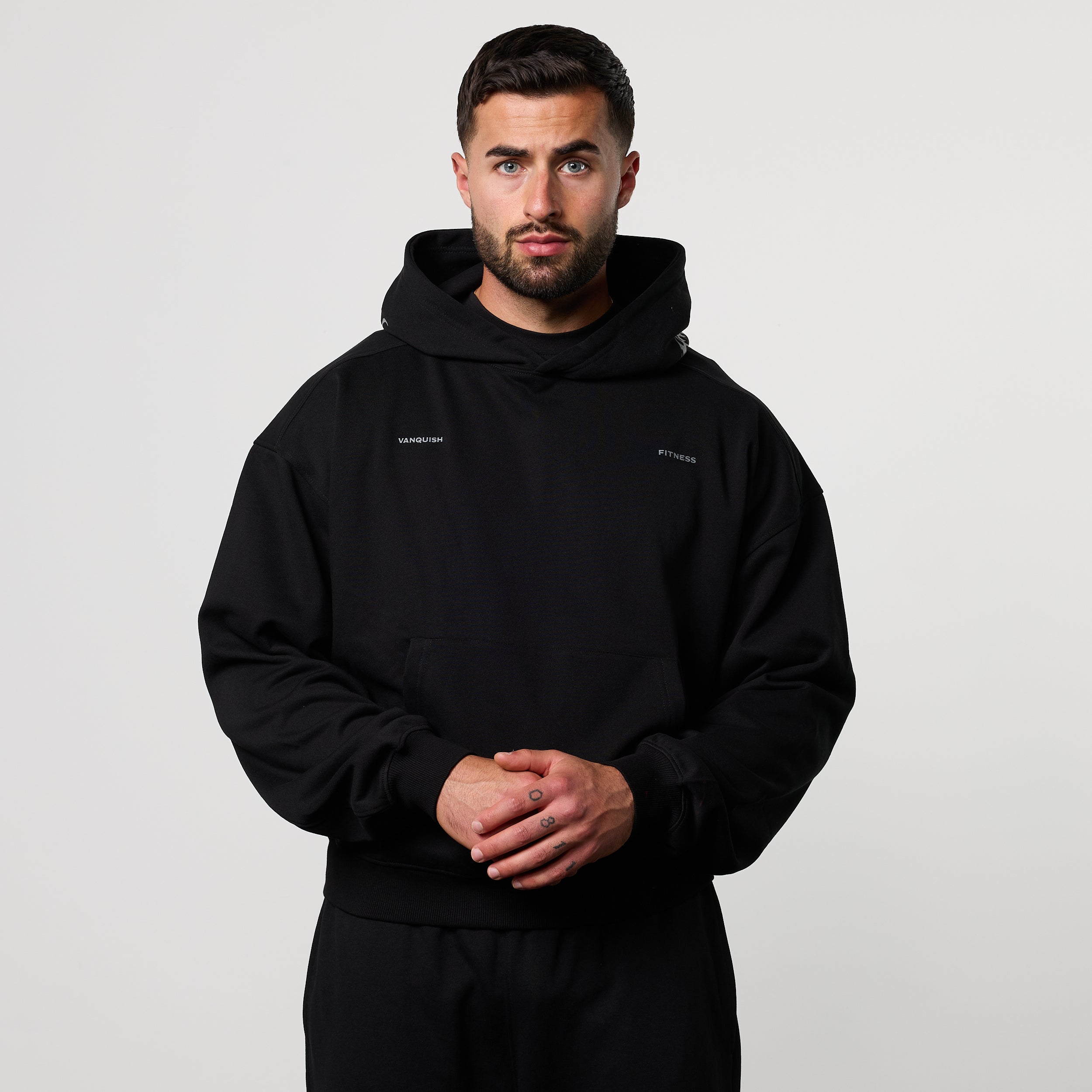 BLACK FORGE BLACK BOXY OVERSIZED HOODIE