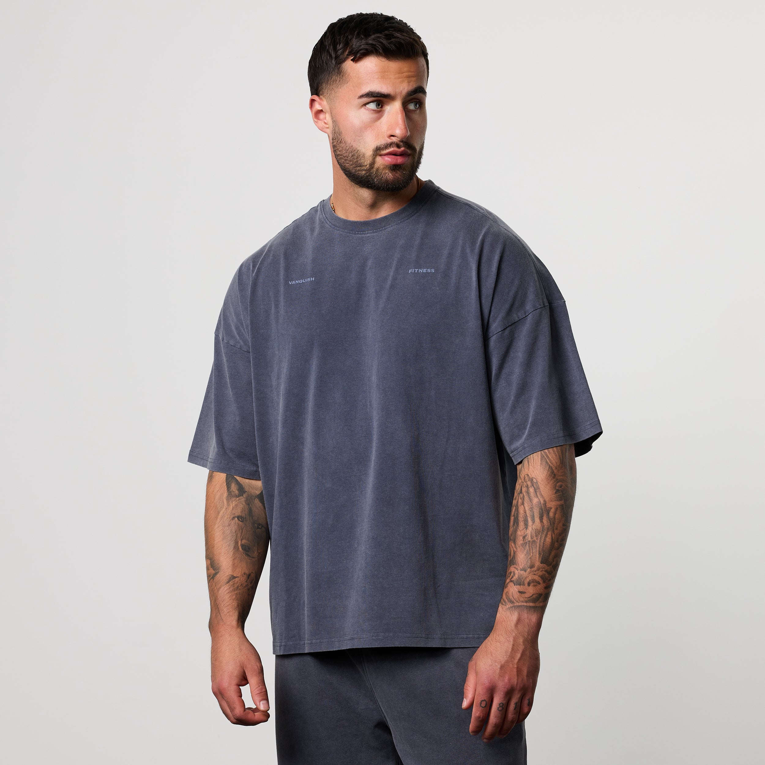 BLACK FORGE WASHED NAVY BOXY OVERSIZED T SHIRT