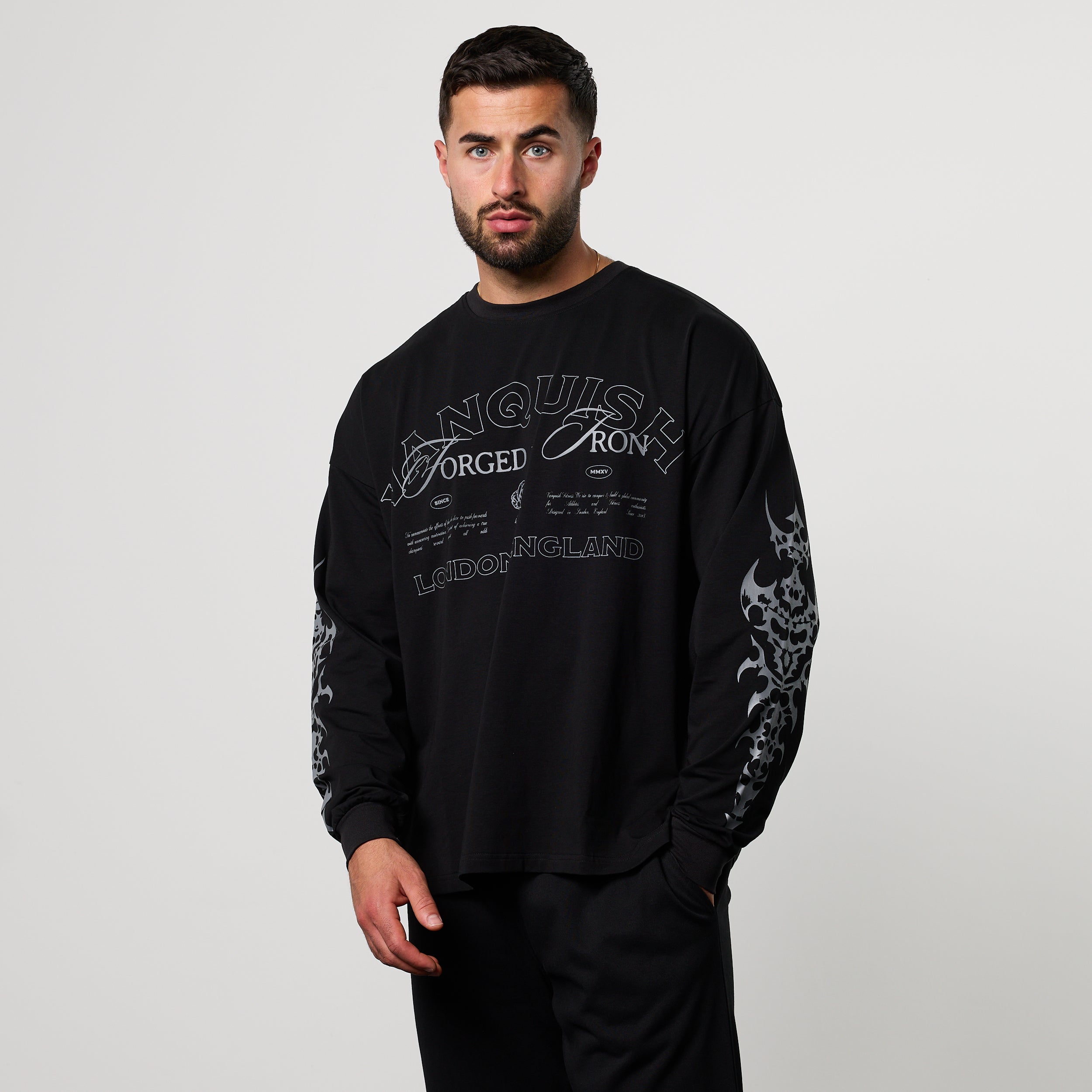 BLACK FORGE BLACK OVERSIZED LONG SLEEVE T SHIRT