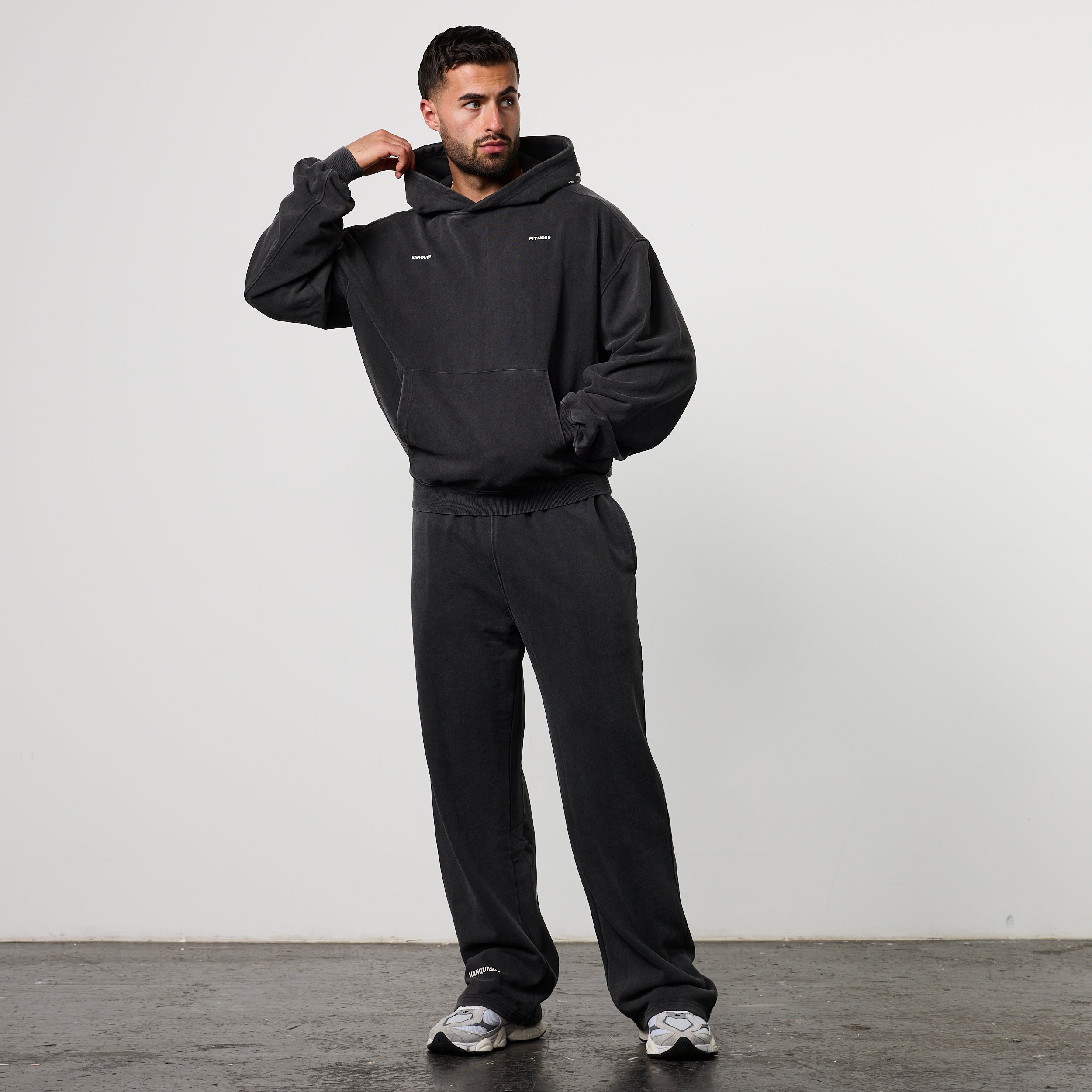 BLACK FORGE WASHED BLACK STRAIGHT LEG SWEATPANTS