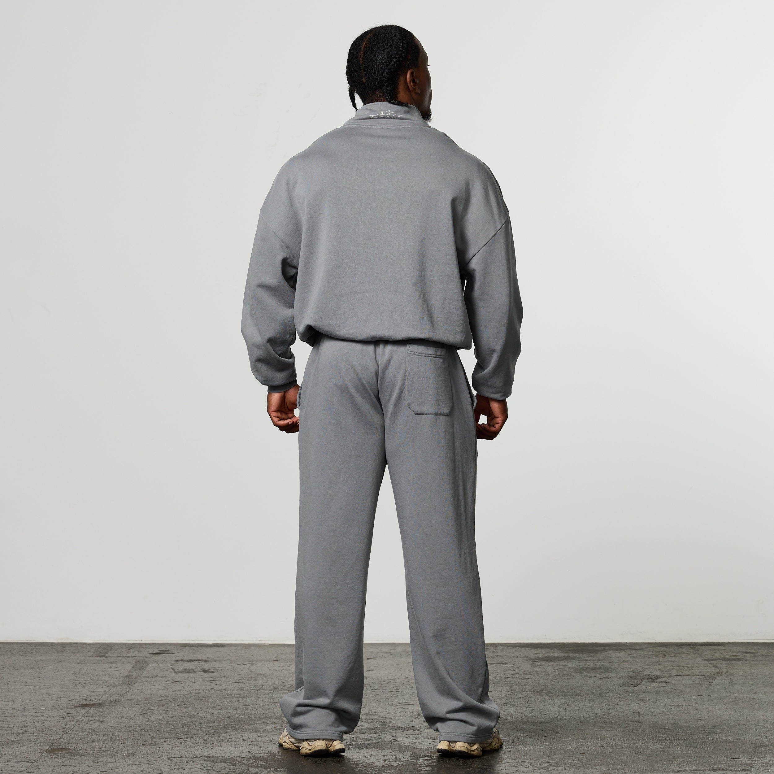 QUICKSTRIKE SLATE OVERSIZED 1/4 ZIP SWEATER