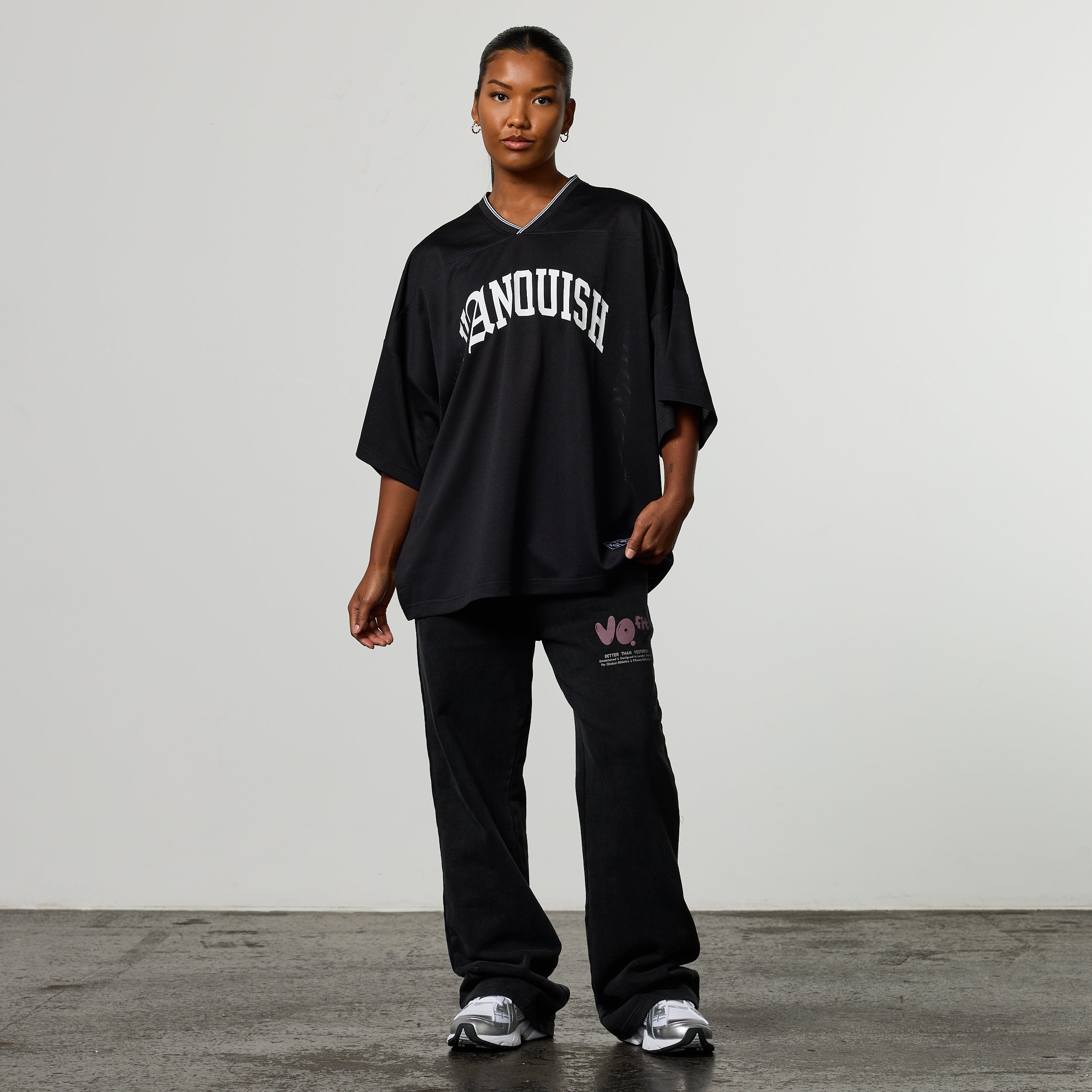Varsity Black Oversized Boxy Football Jersey