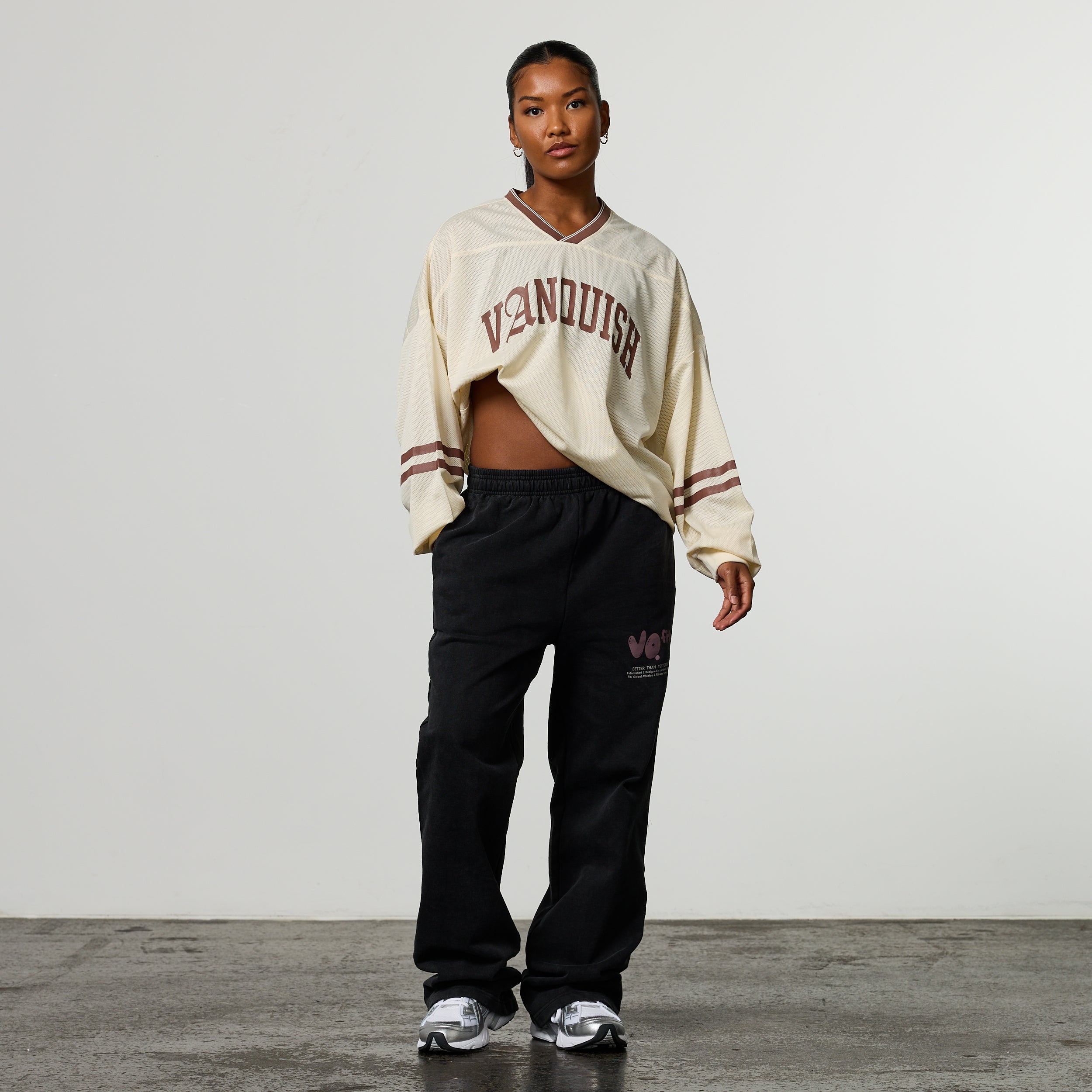 Varsity Off White Oversized Boxy Hockey Jersey