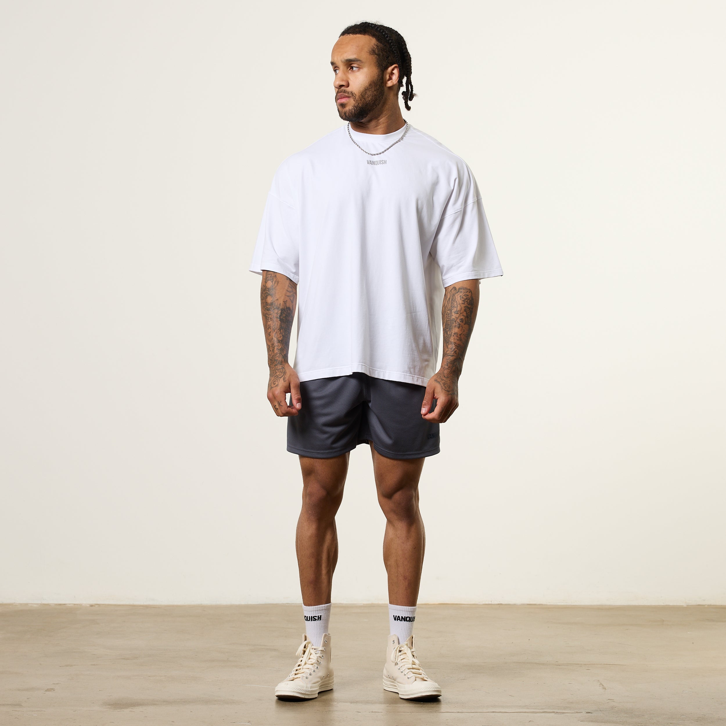 Vanquish Essential V2 White Oversized Boxy T Shirt