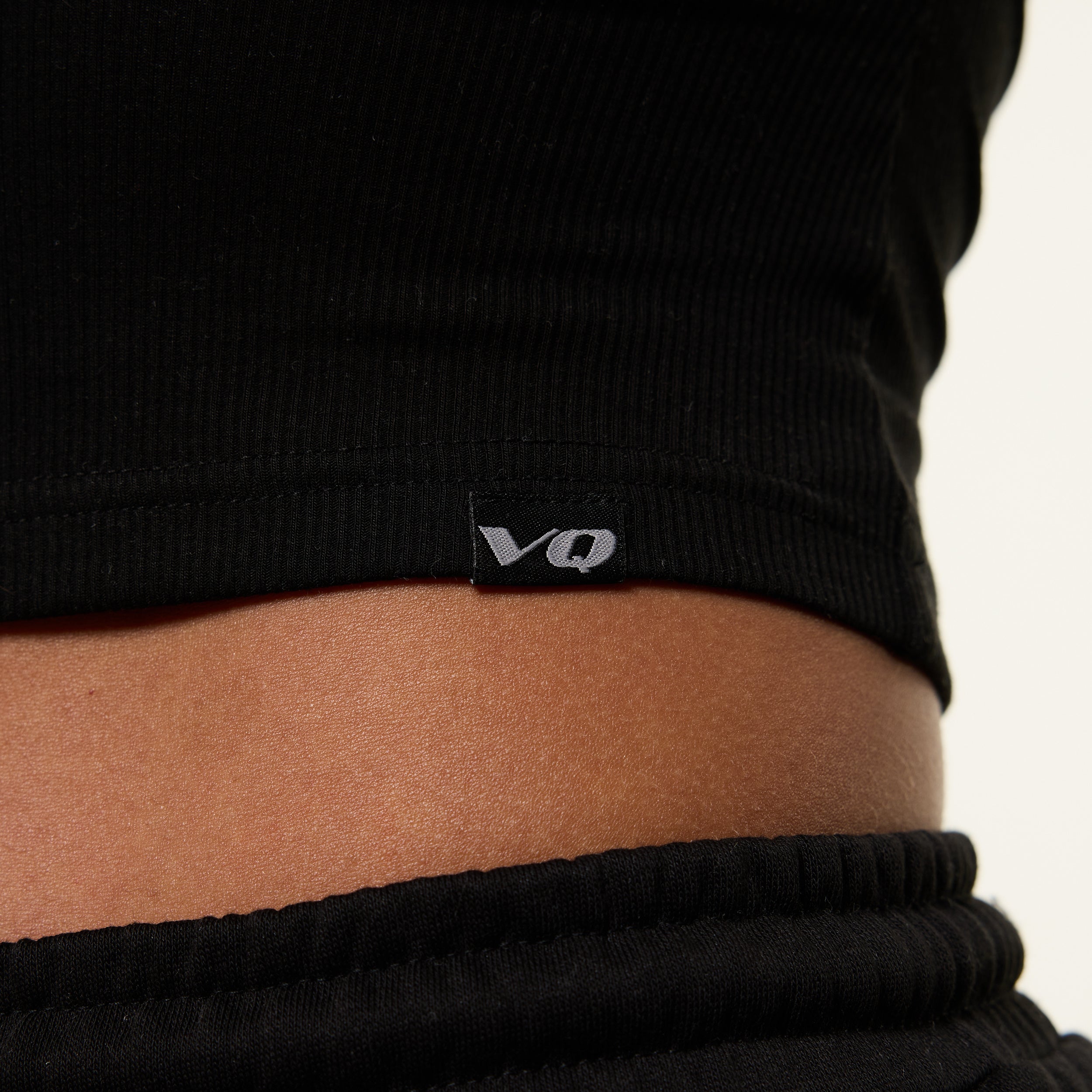 Vanquish Essential Black Longline Ribbed Tank