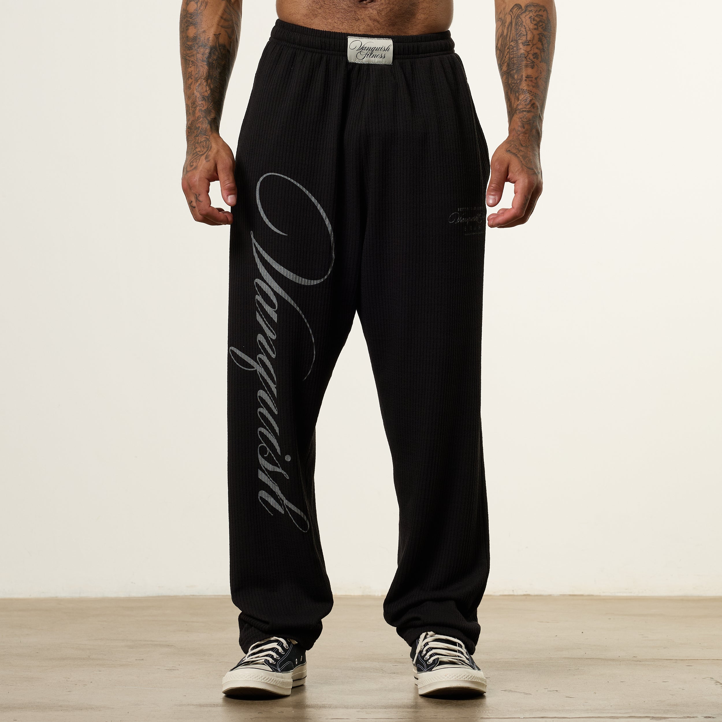 Vanquish x JBeast Black Bodybuilding Baggy Pants