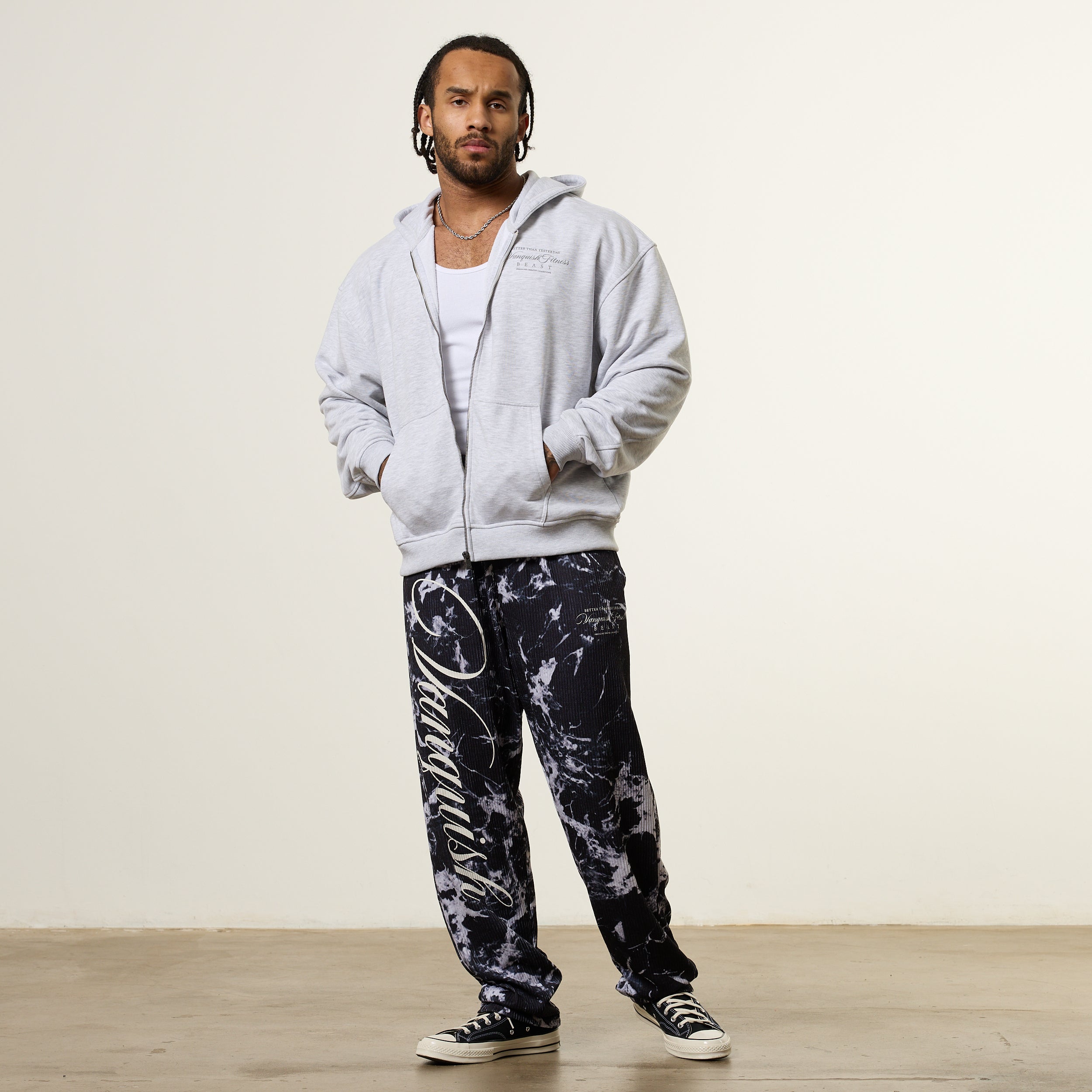 Vanquish x JBeast Chalk Oversized Full Zip Hoodie