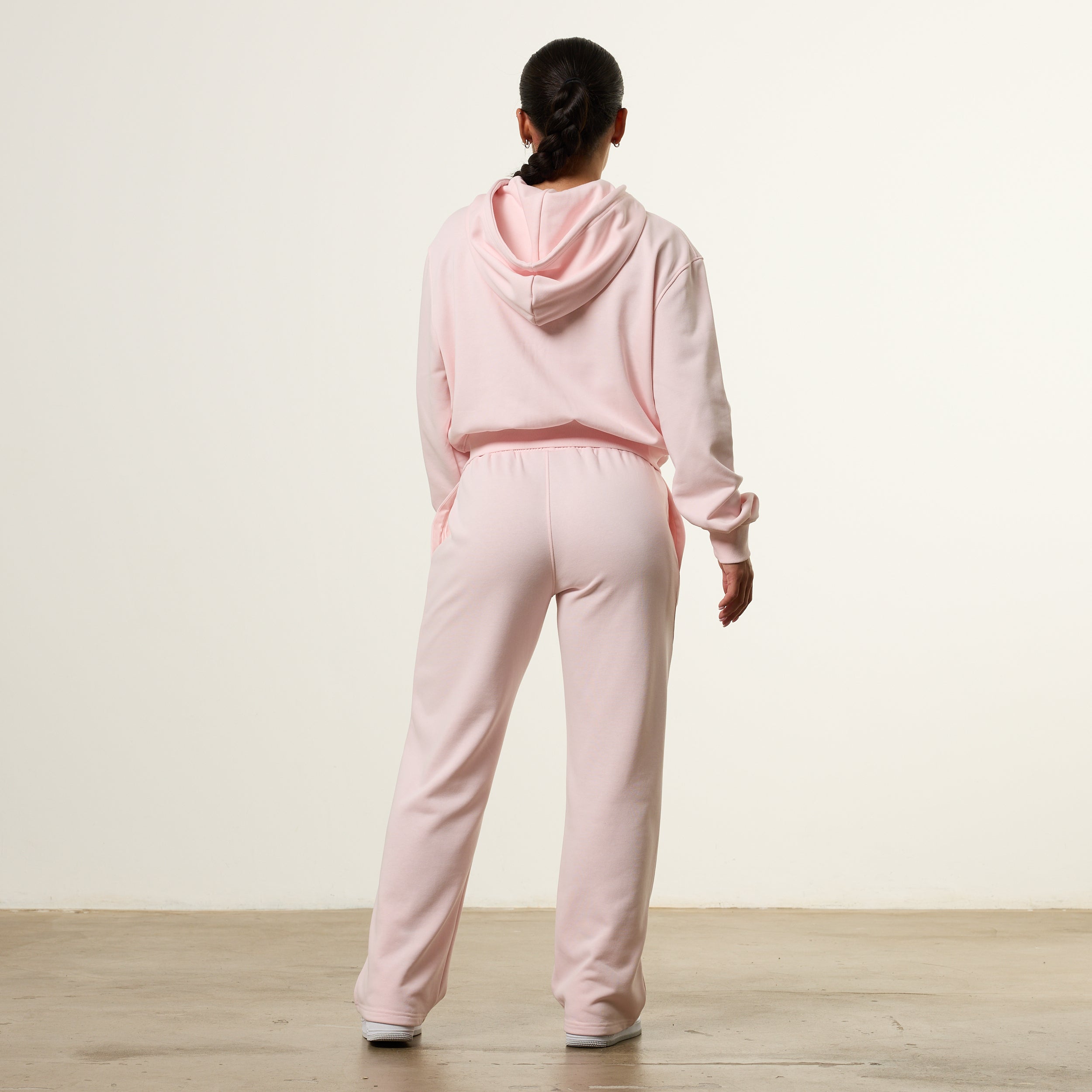 Vanquish Essential Ballet Pink Cropped Zip Through Hoodie
