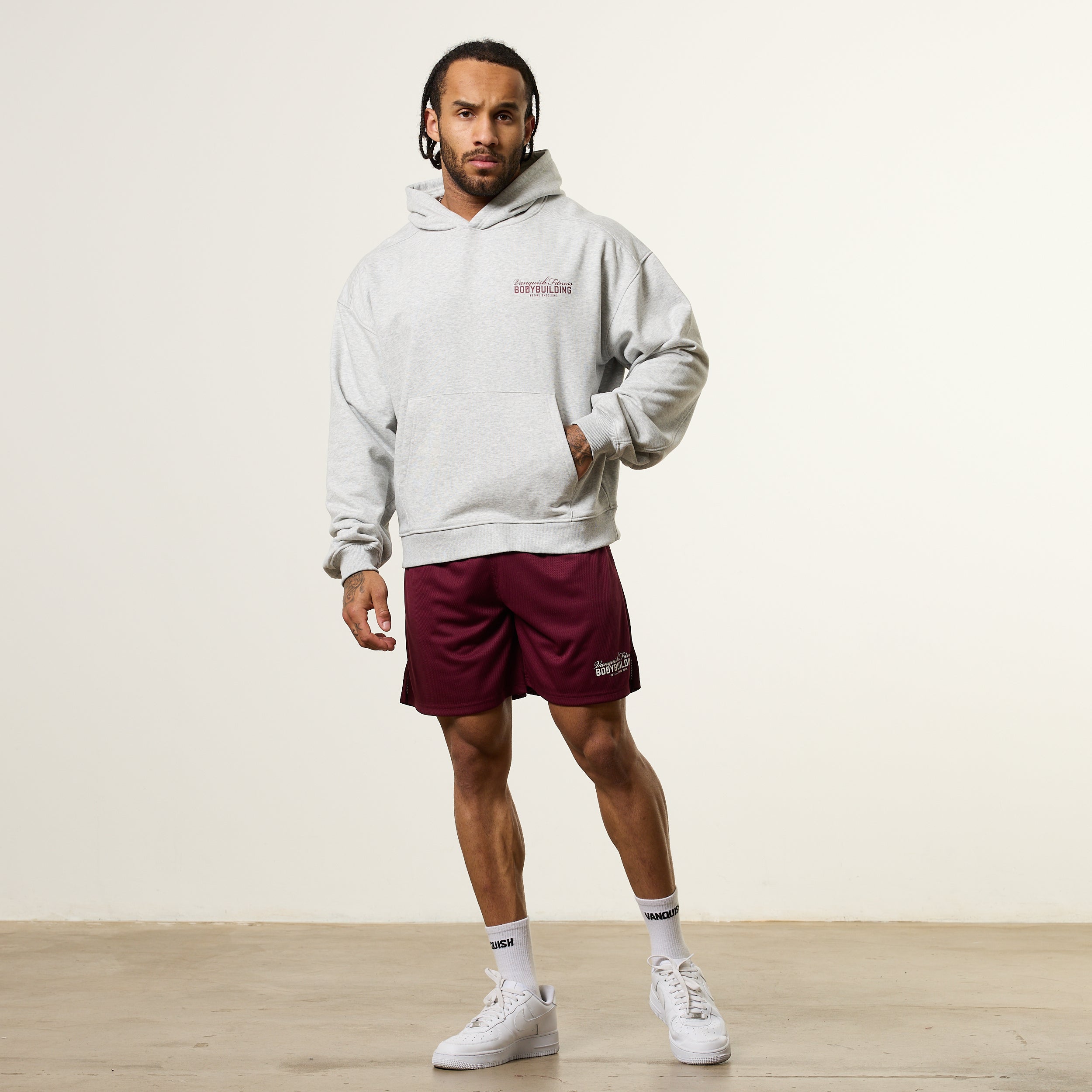 Vanquish Bodybuilding Chalk Oversized Boxy Pullover Hoodie