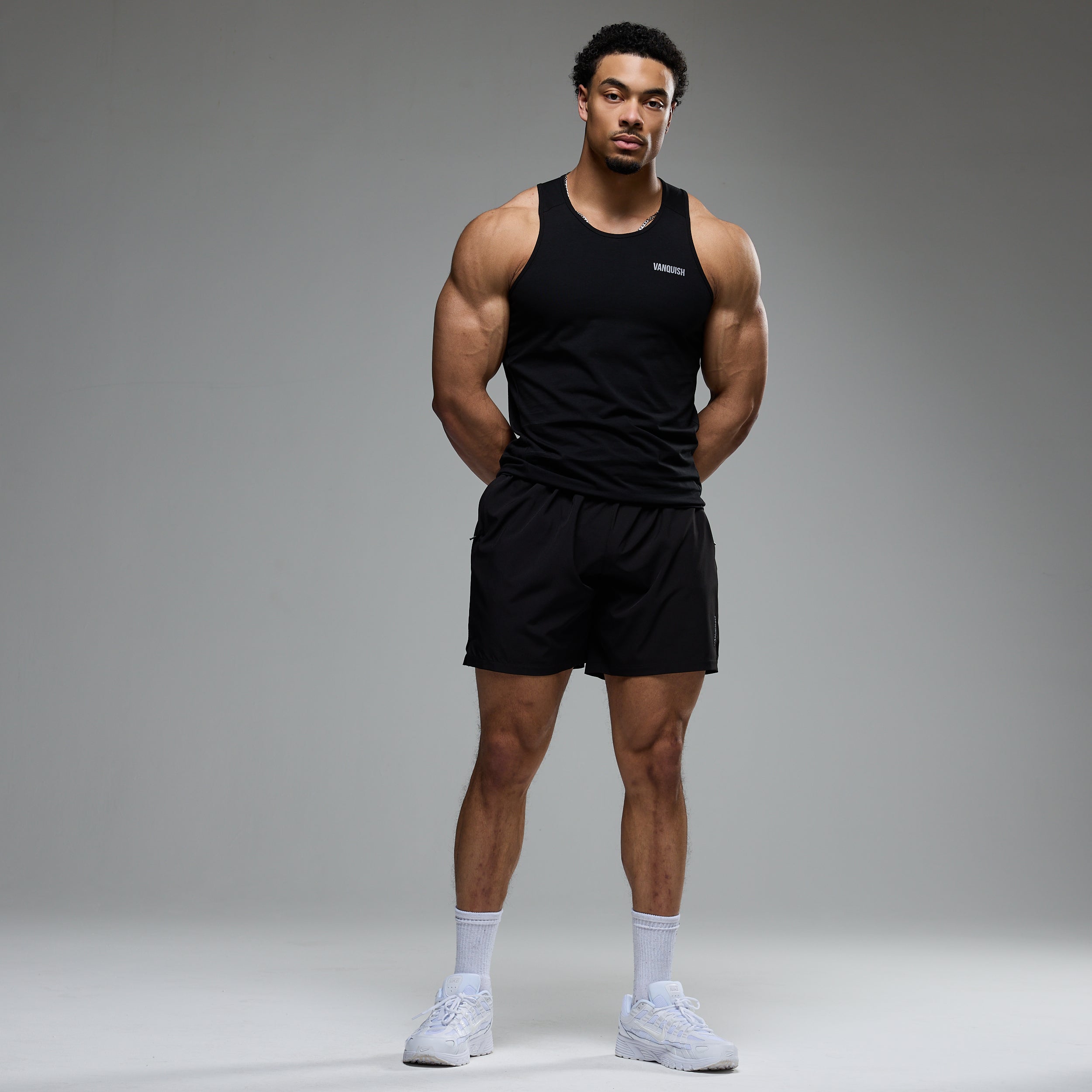 Vanquish Essential Black Regular Fit Tank Top