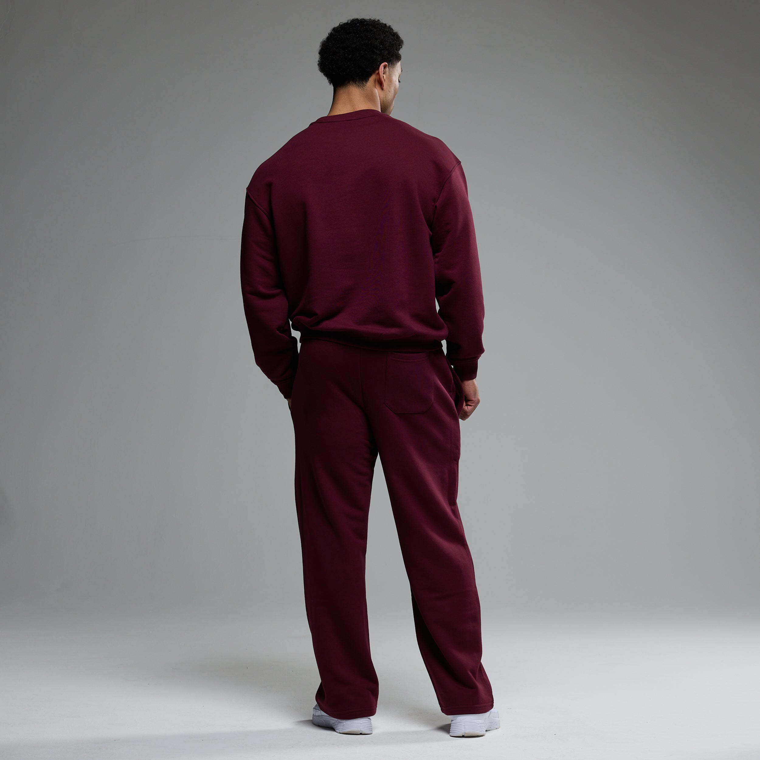 MONOGRAM OXBLOOD RED STRAIGHT LEG SWEATPANTS