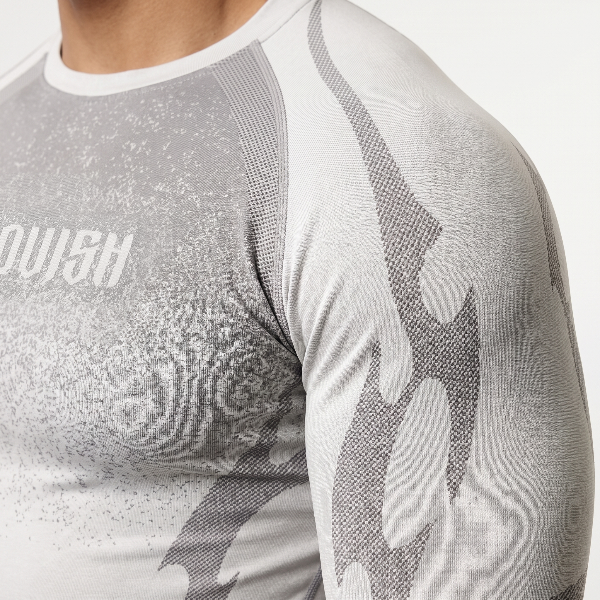 TRIBAL COMPRESSION LIGHT GREY LONG SLEEVE T SHIRT