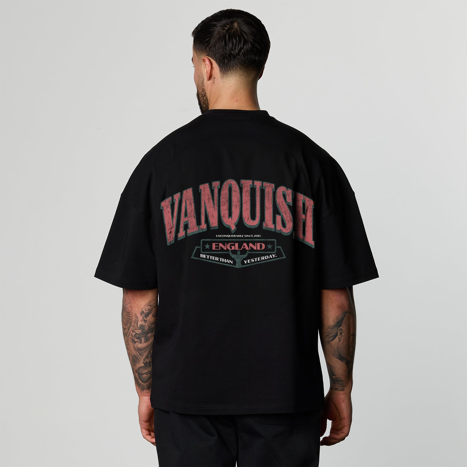 CONQUEST BLACK BOXY OVERSIZED T SHIRT