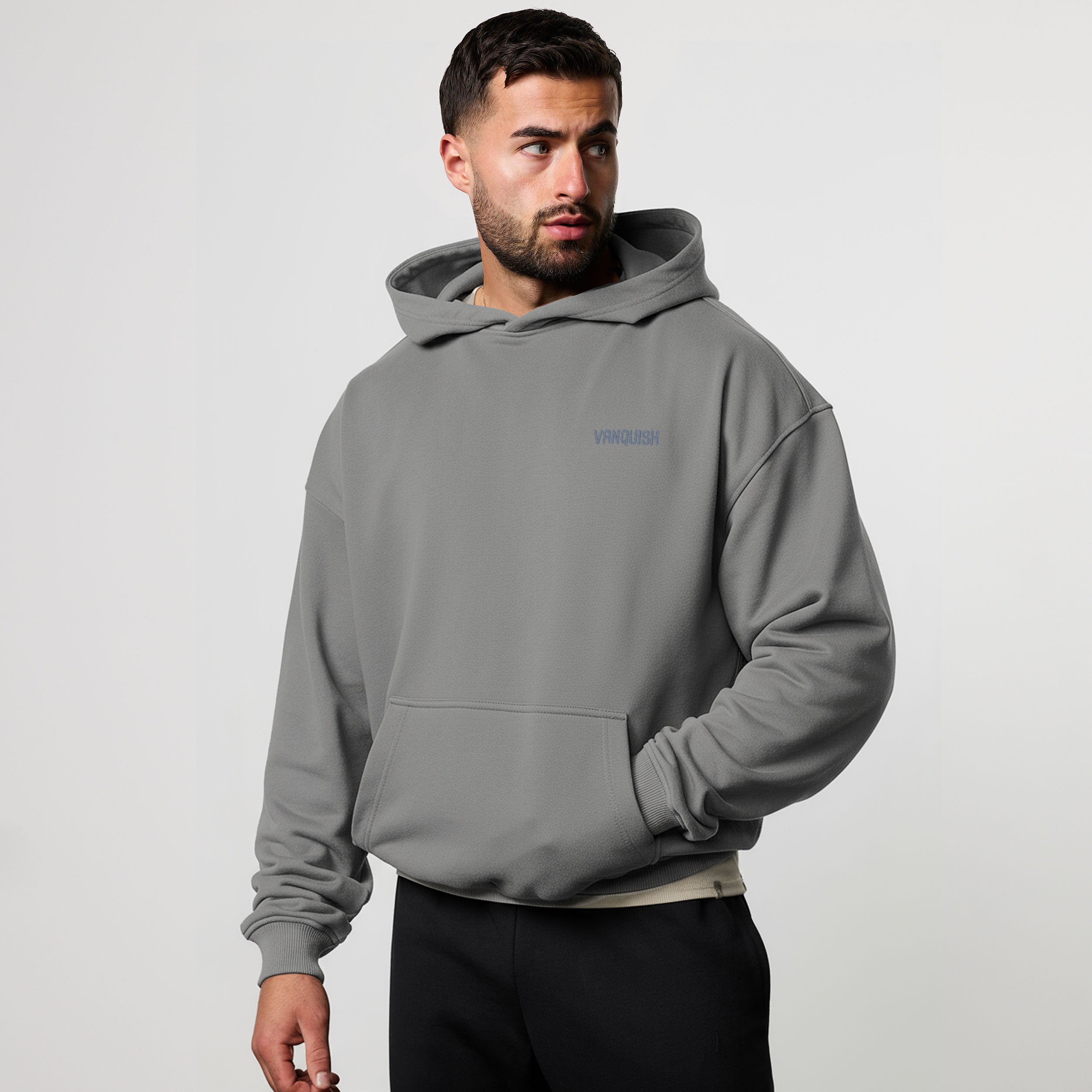 GRAFFITI GREY OVERSIZED HOODIE