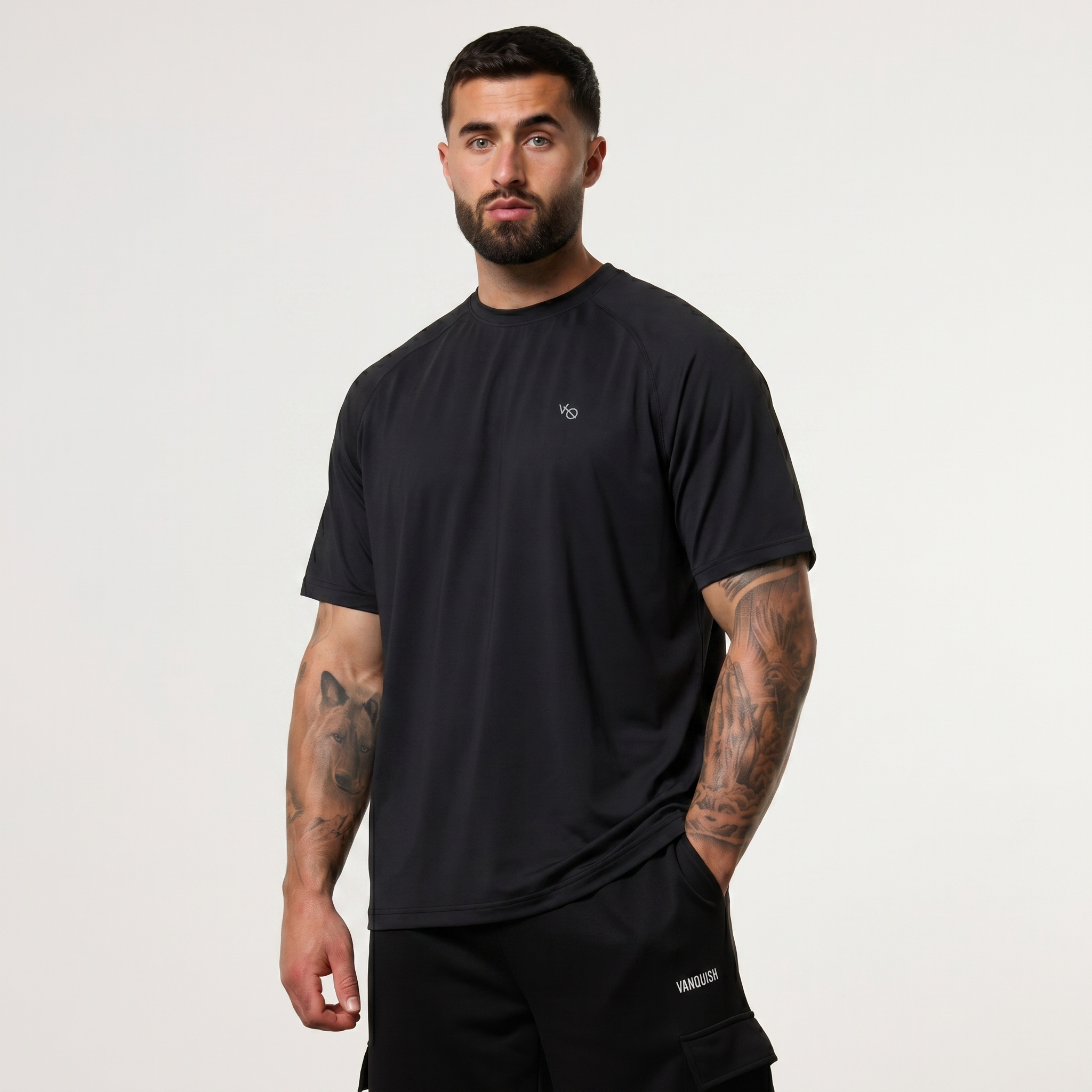 Vanquish Essential Black Performance Oversized T Shirt
