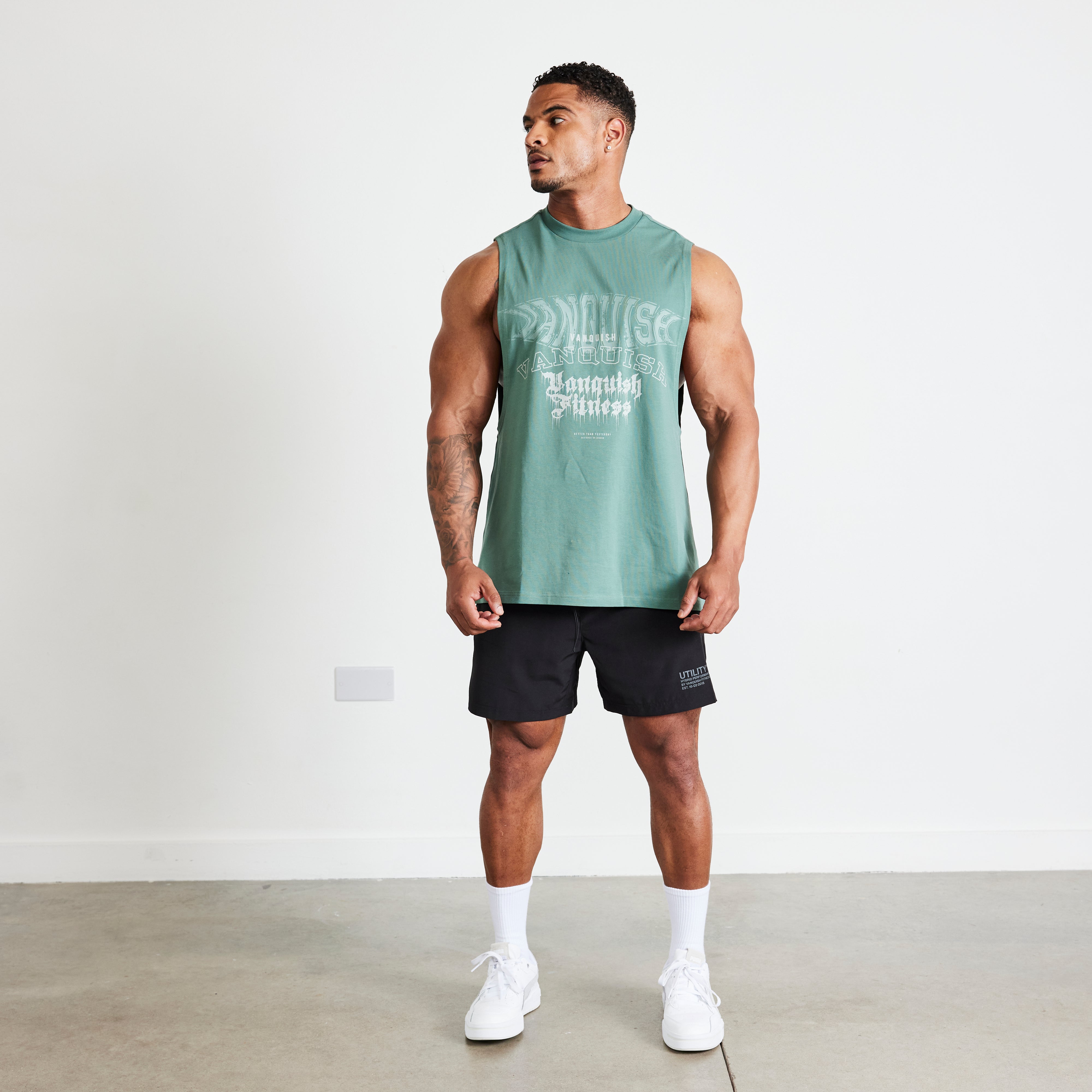 Vanquish TSP Olive Green Metal Sleeveless T Shirt