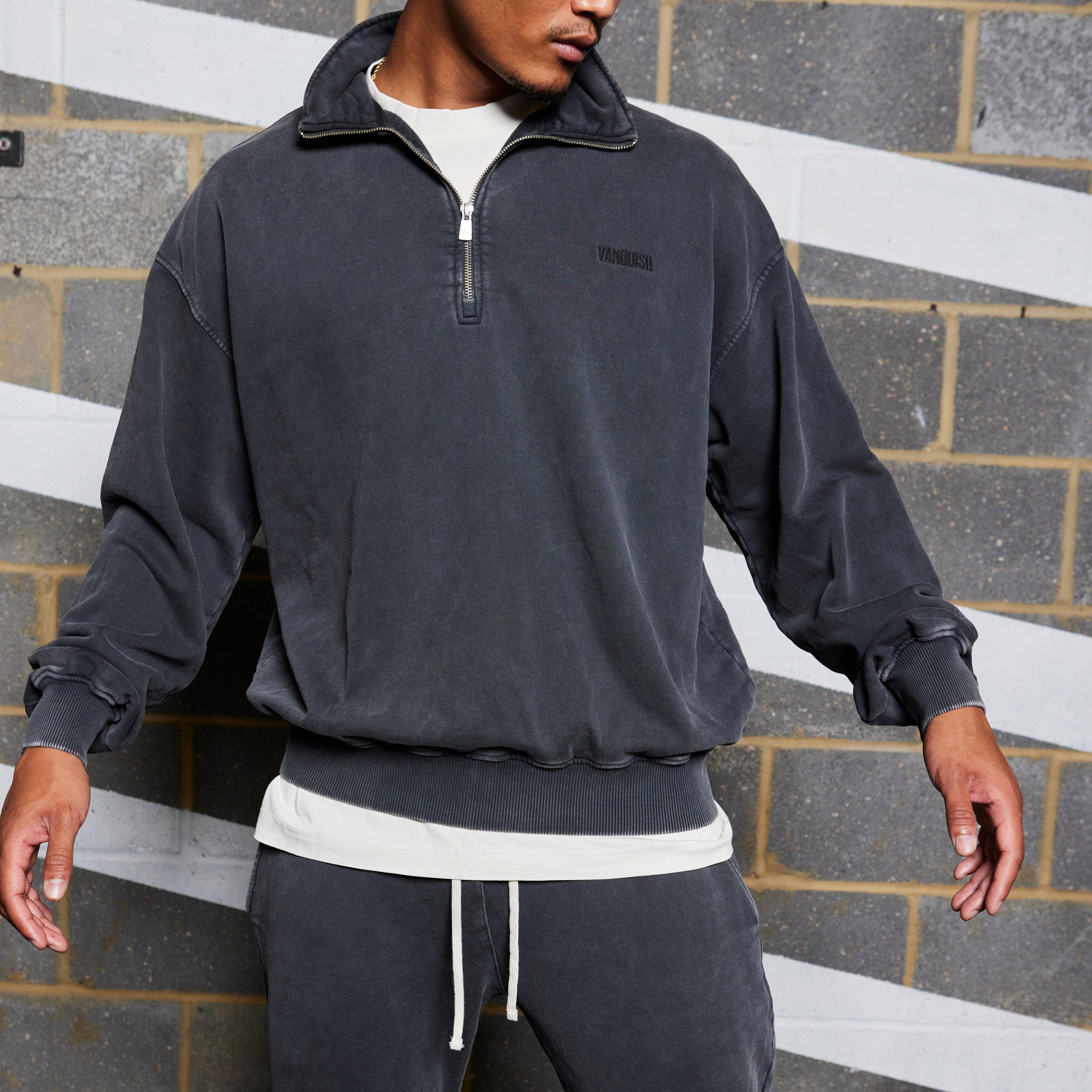 Vanquish Washed Black Quarter Zip