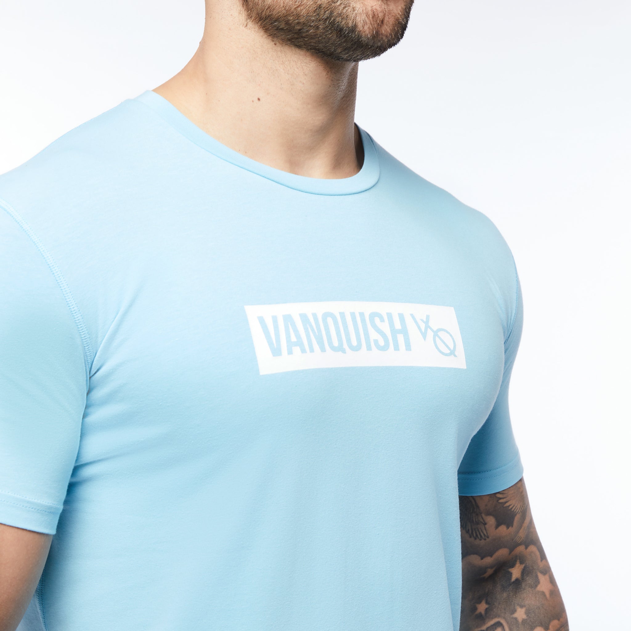 Vanquish Box Logo Blue Short Sleeve T Shirt