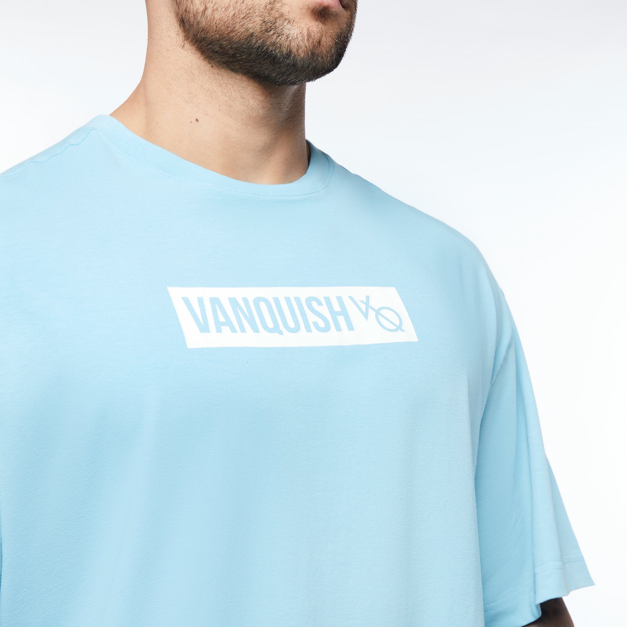 Vanquish Box Logo Blue Oversized T Shirt