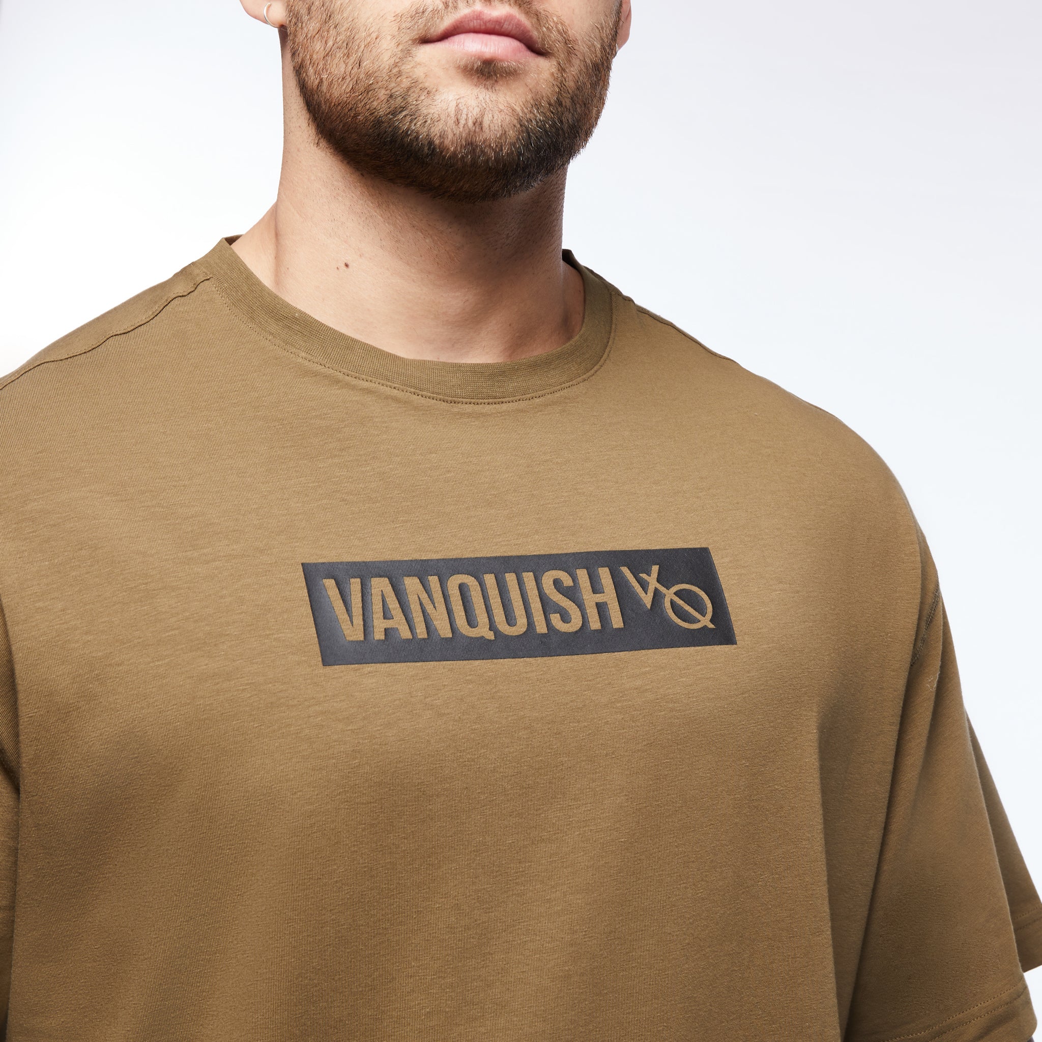 Vanquish Box Logo Olive Oversized T Shirt