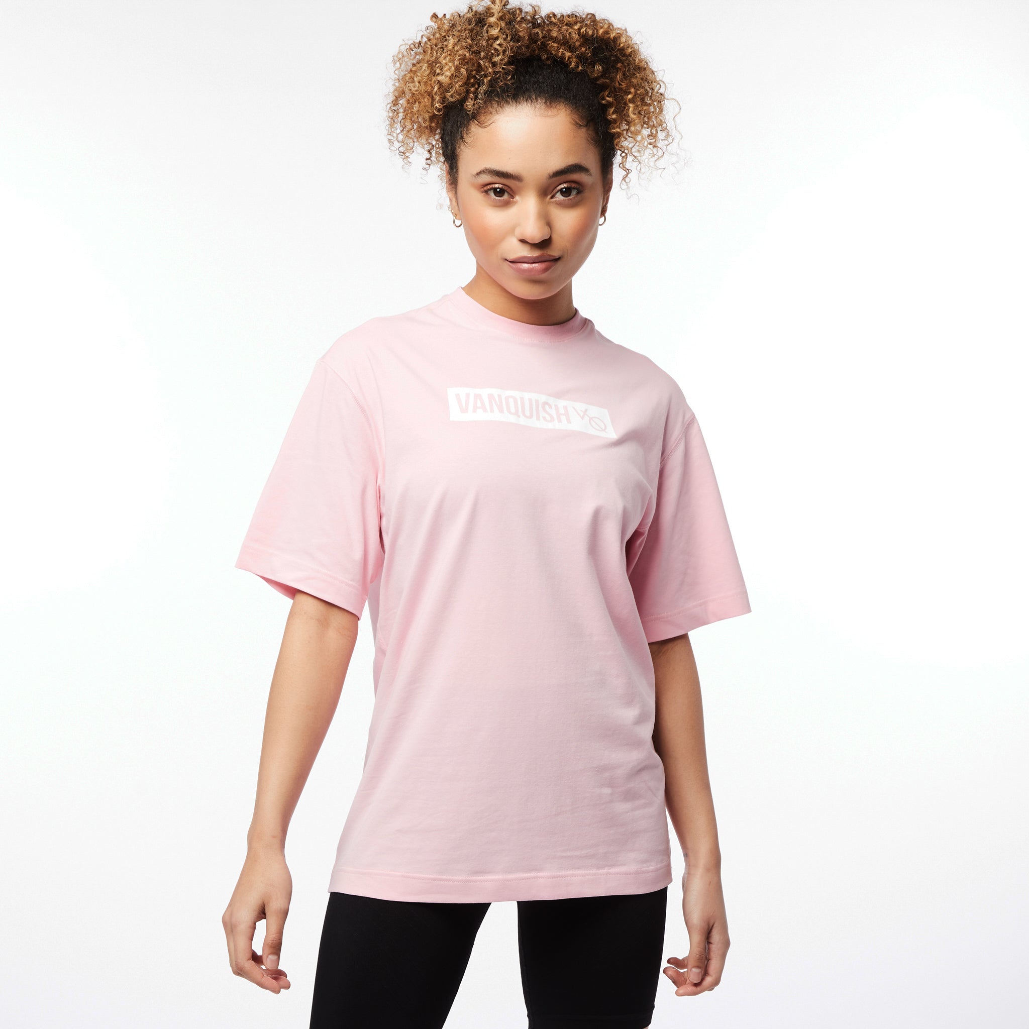 Vanquish Unisex Box Logo Pink Oversized T Shirt