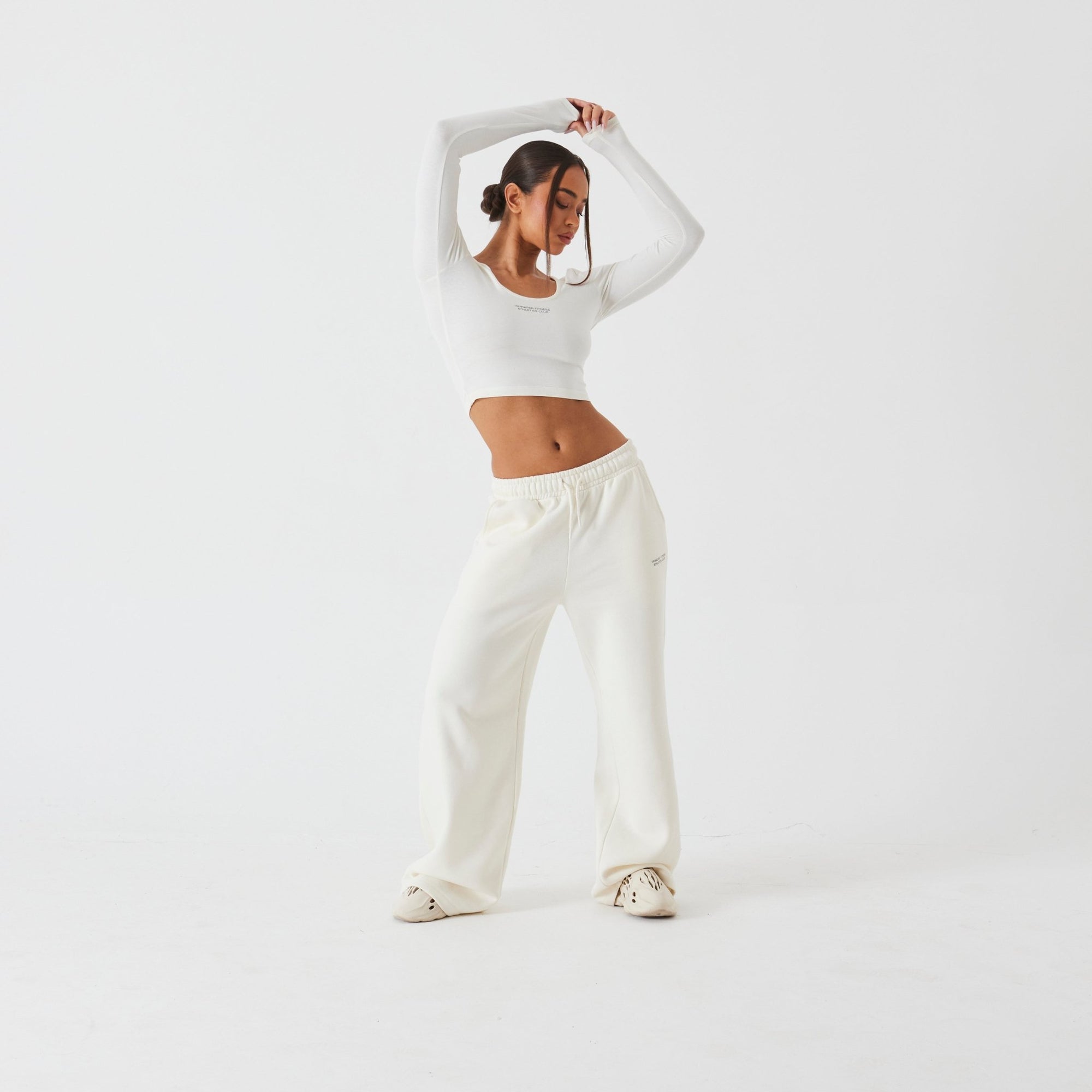 Vanquish Athletics Club Marshmallow Cropped Long Sleeve T Shirt - Vanquish Fitness