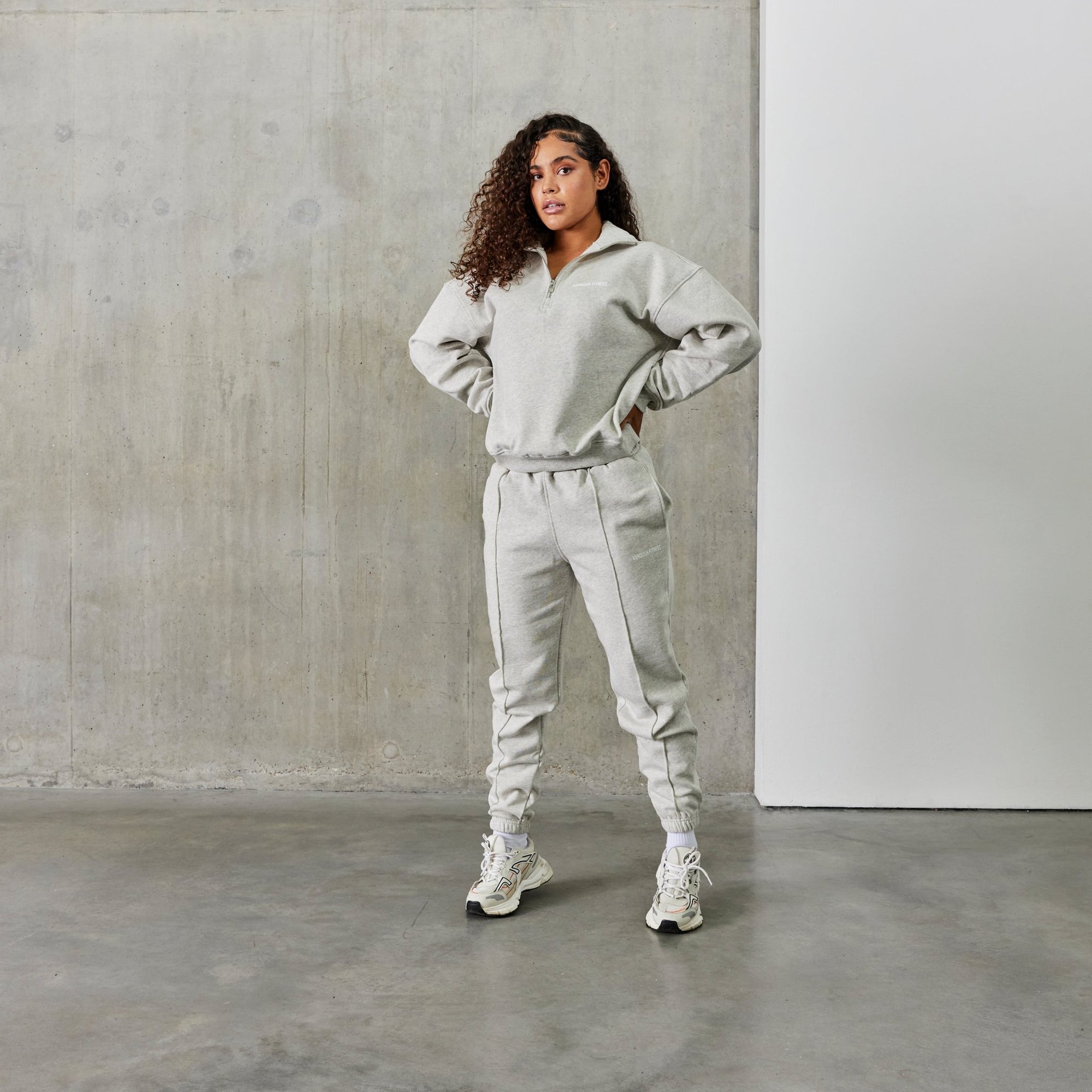 Vanquish Balance Oat Marl Quarter Zip Sweater - Vanquish Fitness