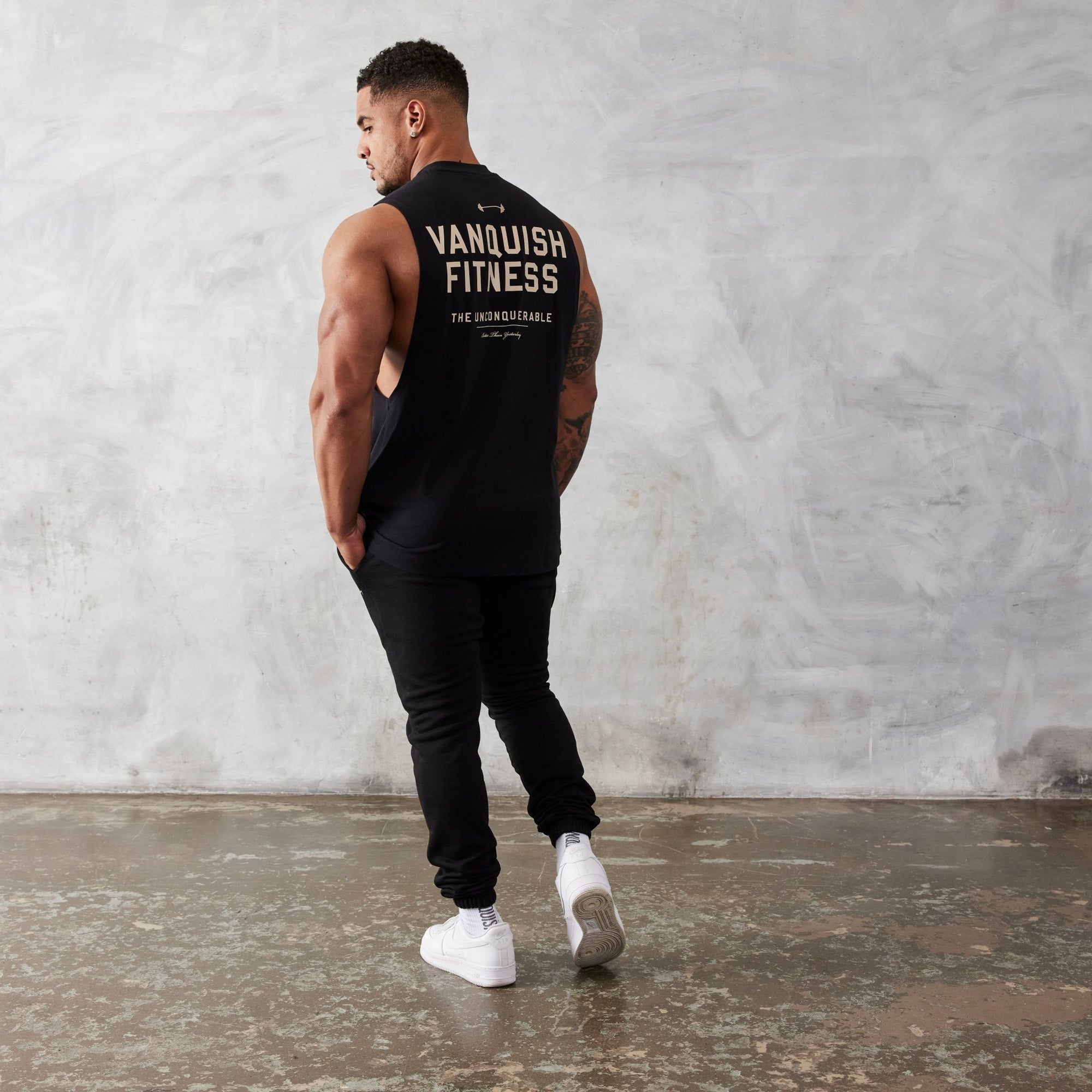 Vanquish Black Unconquerable Oversized Sleeveless T Shirt - Vanquish Fitness