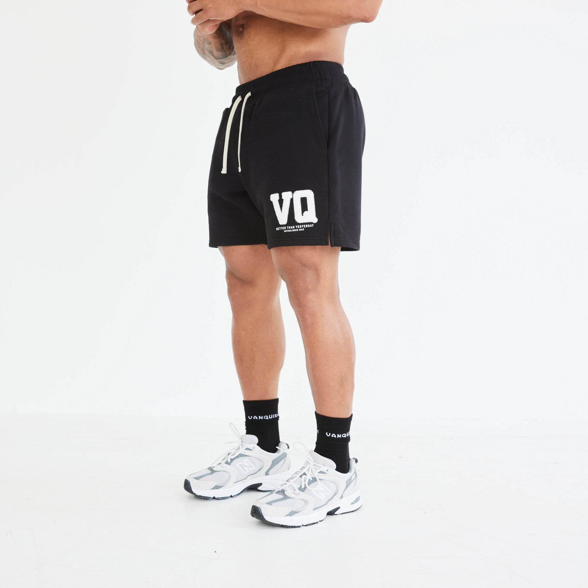 Vanquish Black Varsity Shorts - Vanquish Fitness