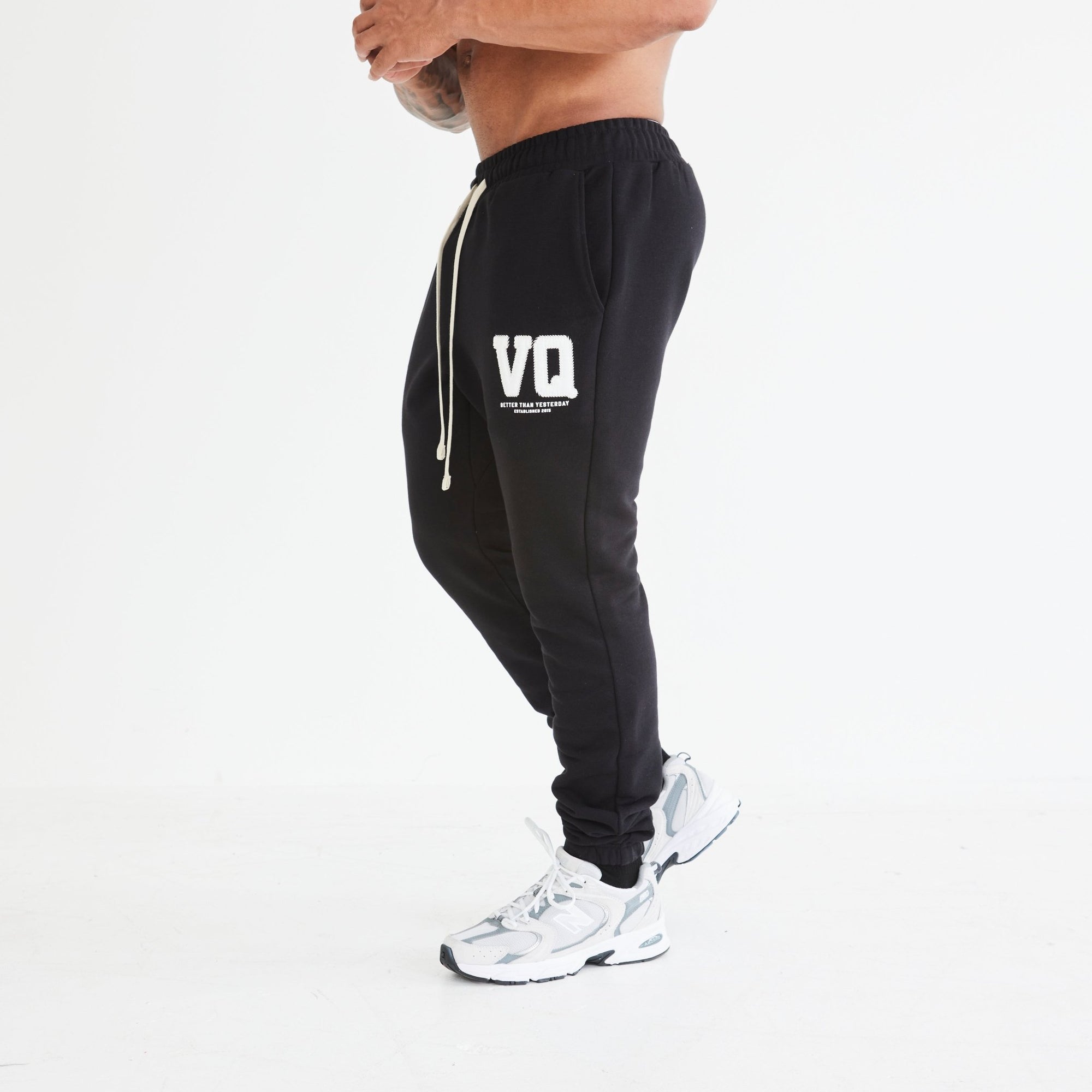 Vanquish Black Varsity Tapered Sweatpants - Vanquish Fitness