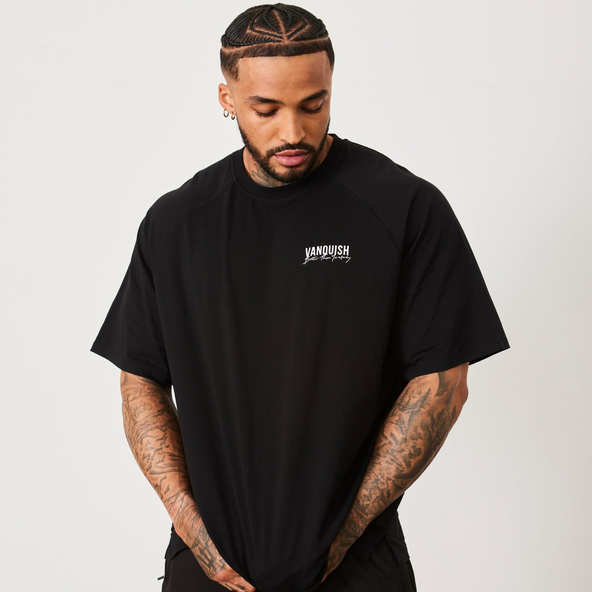 Vanquish BTY Black Oversized Raglan T Shirt - Vanquish Fitness