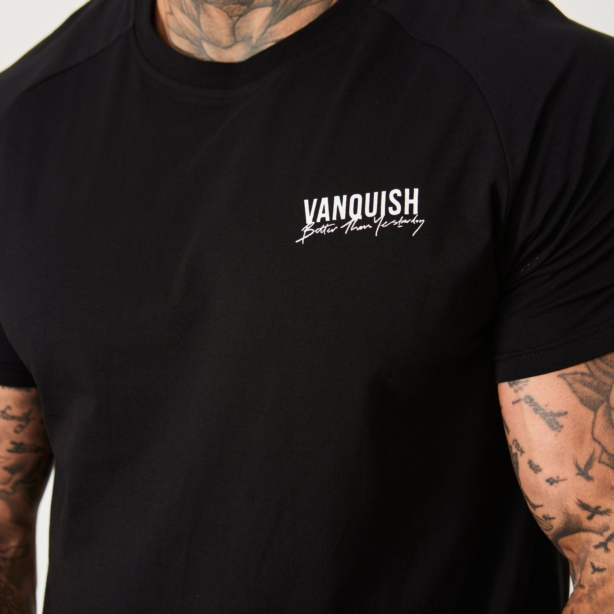 Vanquish BTY Black Slim Fit Raglan T Shirt - Vanquish Fitness