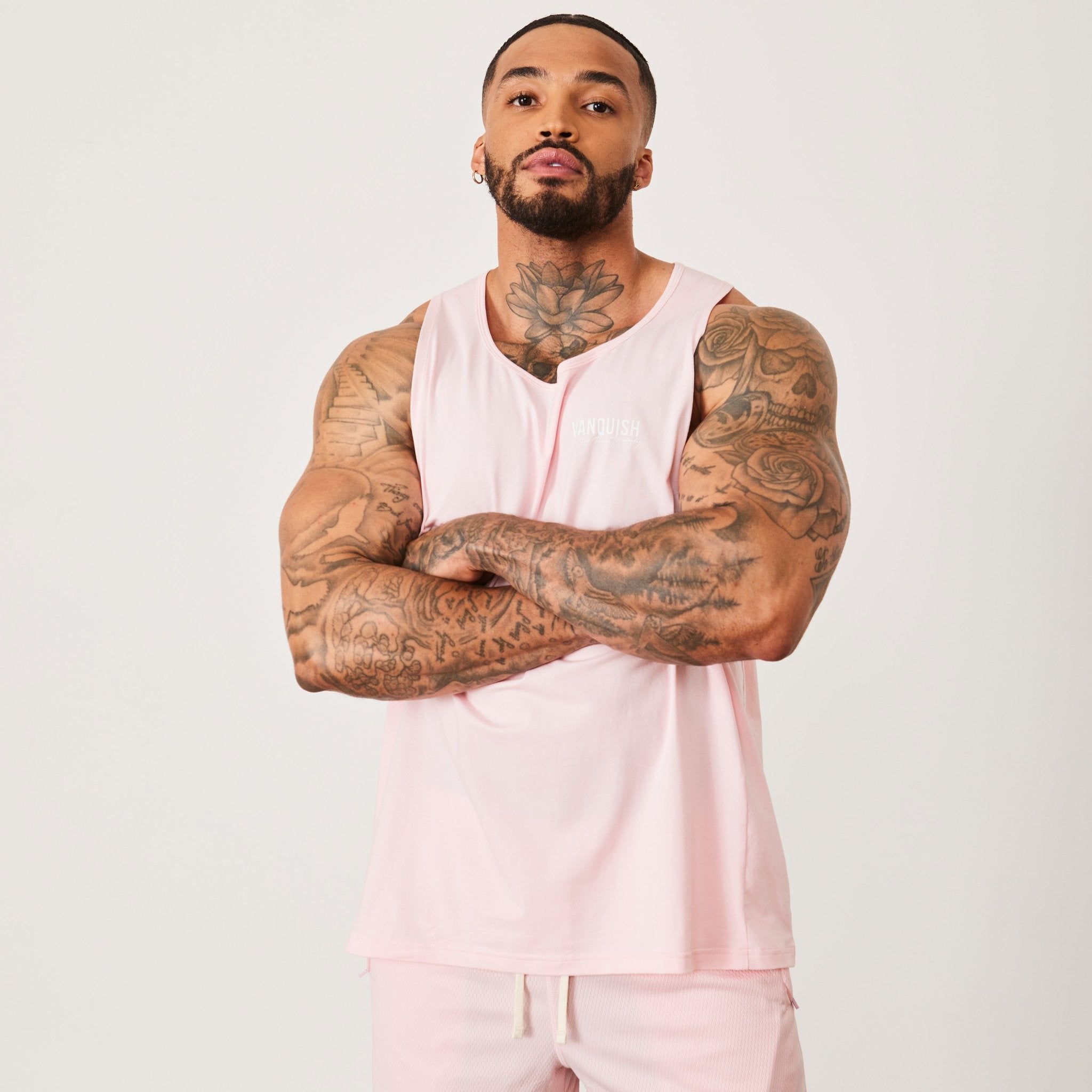 Vanquish BTY Himalayan Pink Loose Fit Tank Top - Vanquish Fitness