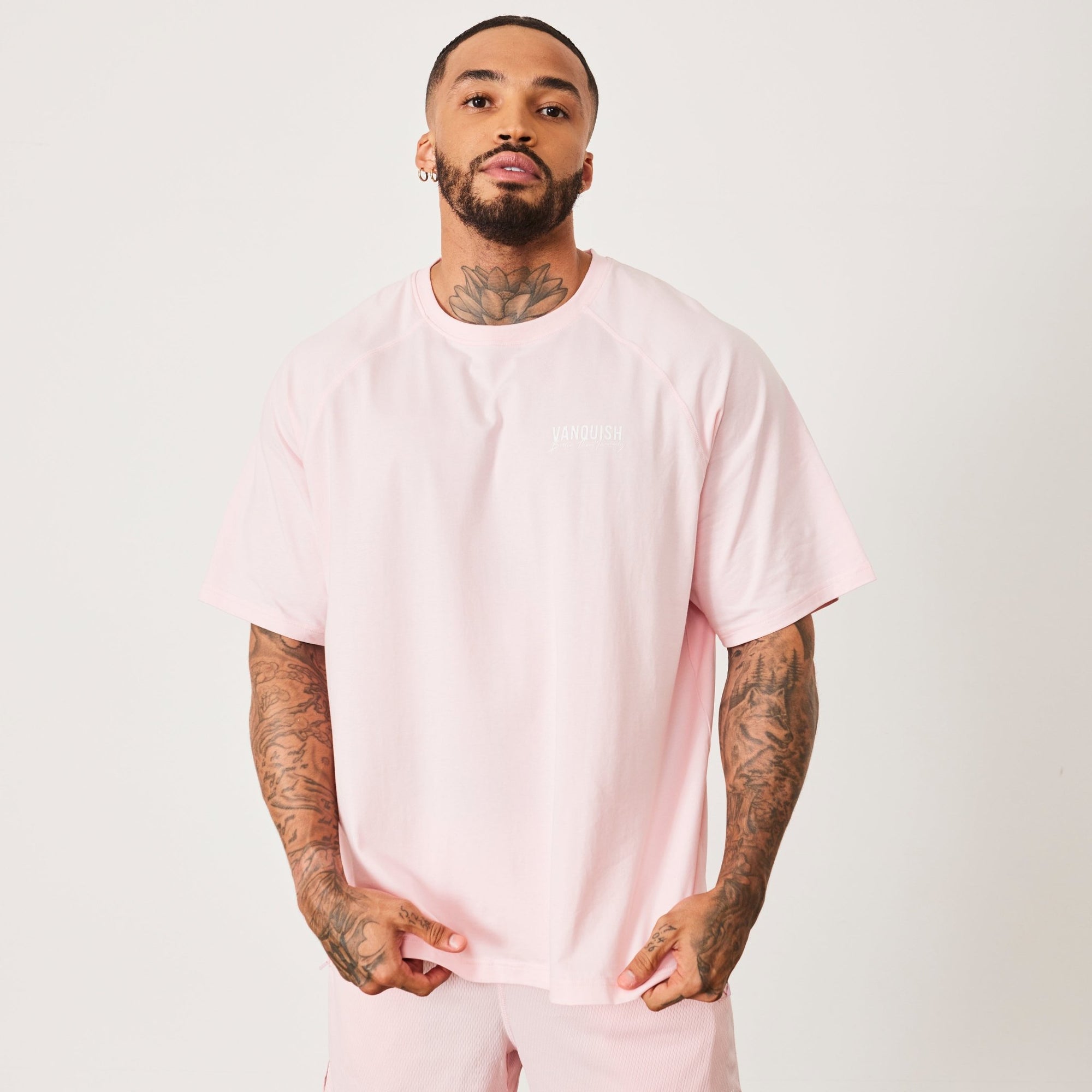 Vanquish BTY Himalayan Pink Oversized Raglan T Shirt - Vanquish Fitness