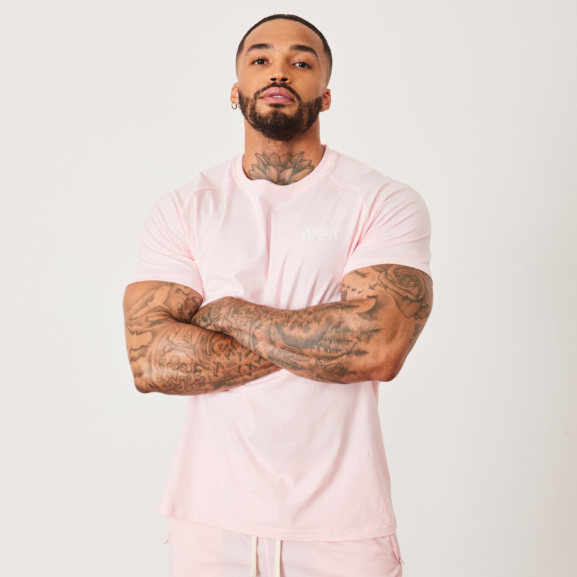 Vanquish BTY Himalayan Pink Slim Fit Raglan T Shirt - Vanquish Fitness