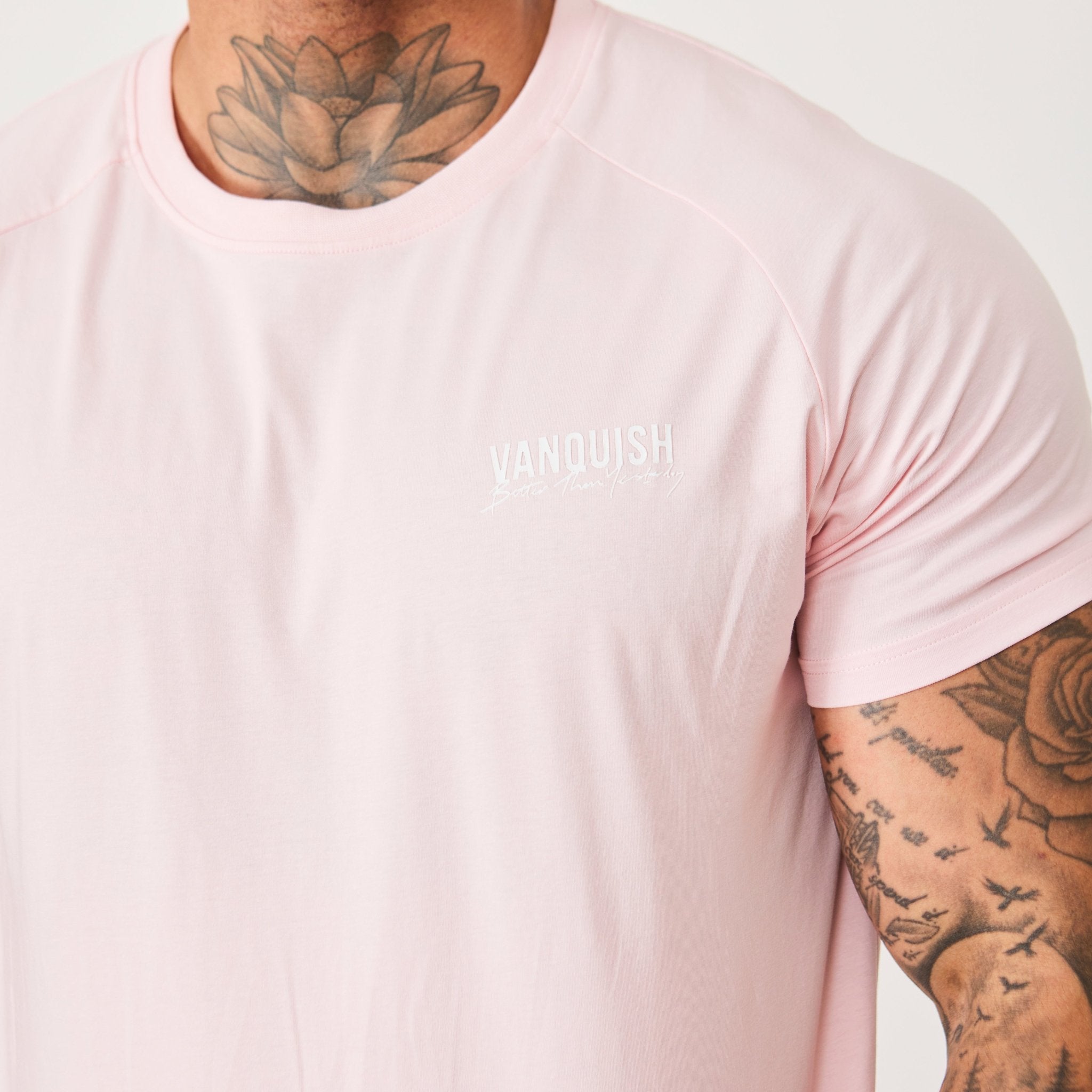 Vanquish BTY Himalayan Pink Slim Fit Raglan T Shirt - Vanquish Fitness