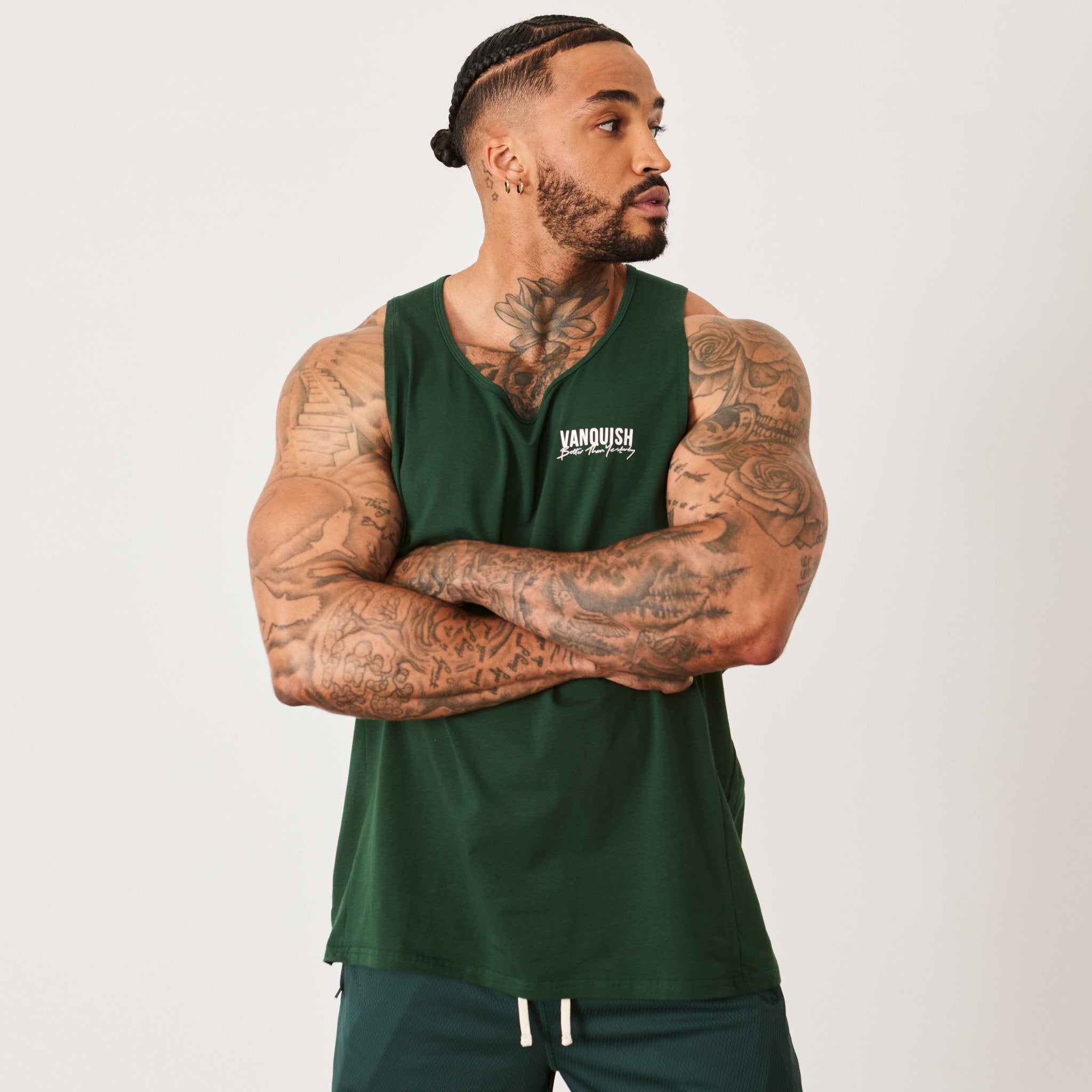 Vanquish BTY Palm Green Loose Fit Tank Top - Vanquish Fitness
