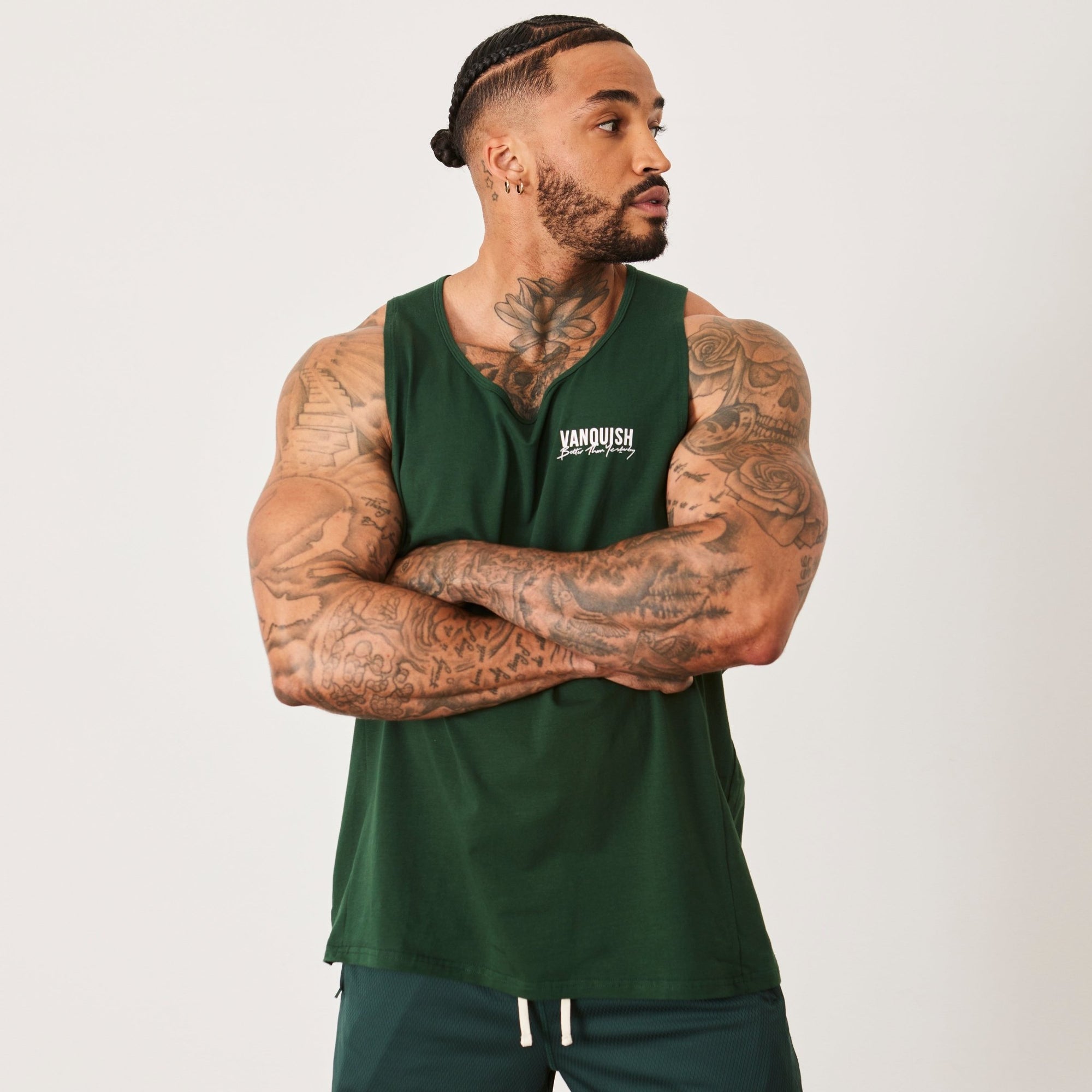 Vanquish BTY Palm Green Loose Fit Tank Top - Vanquish Fitness