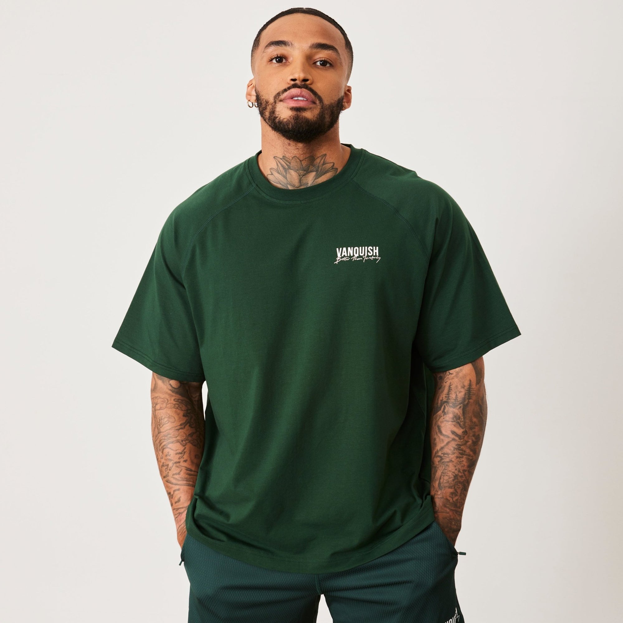 Vanquish BTY Palm Green Oversized Raglan T Shirt - Vanquish Fitness