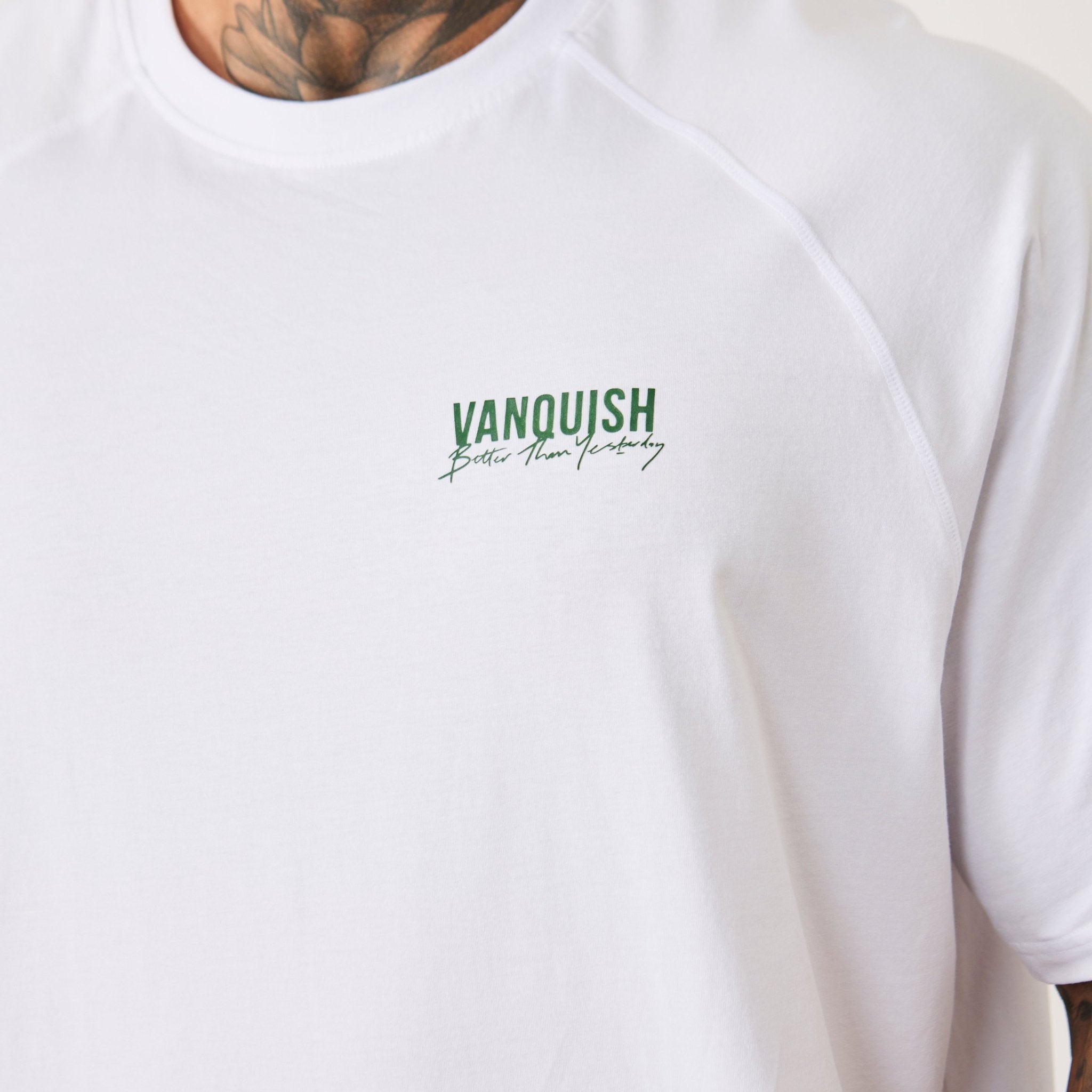Vanquish BTY White Oversized Raglan T Shirt - Vanquish Fitness