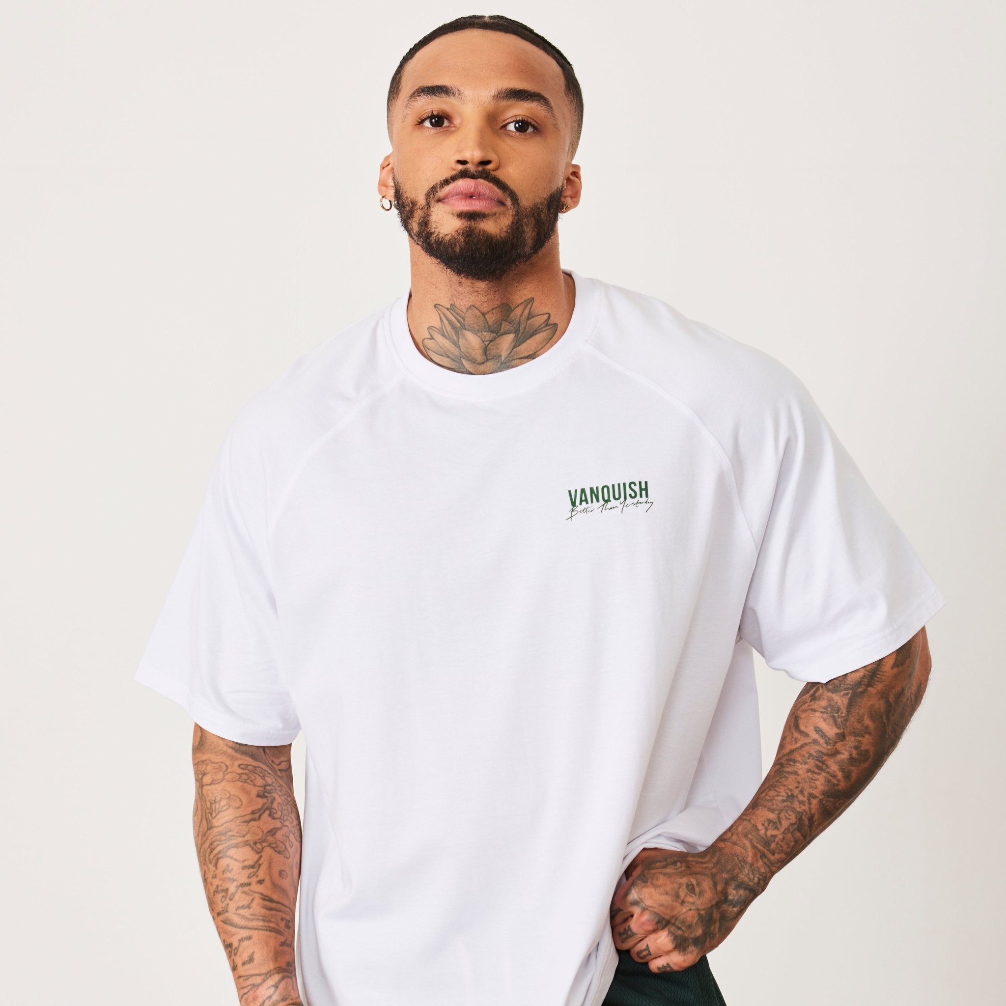 Vanquish BTY White Oversized Raglan T Shirt - Vanquish Fitness