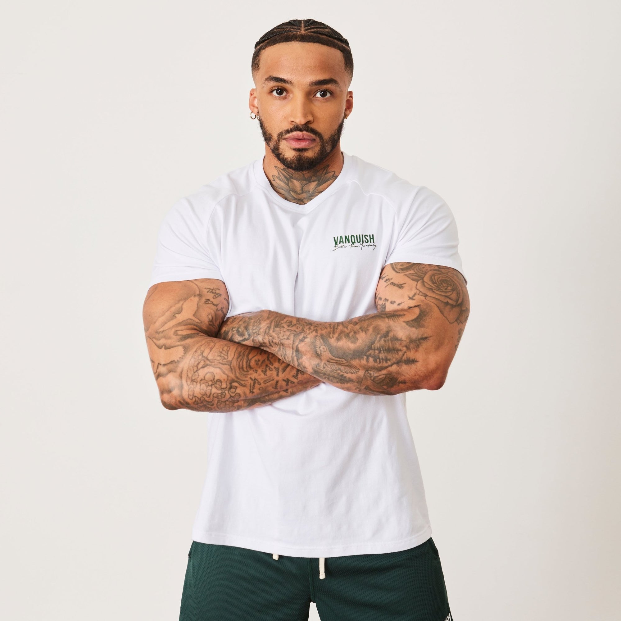 Vanquish BTY White Slim Fit Raglan T Shirt - Vanquish Fitness