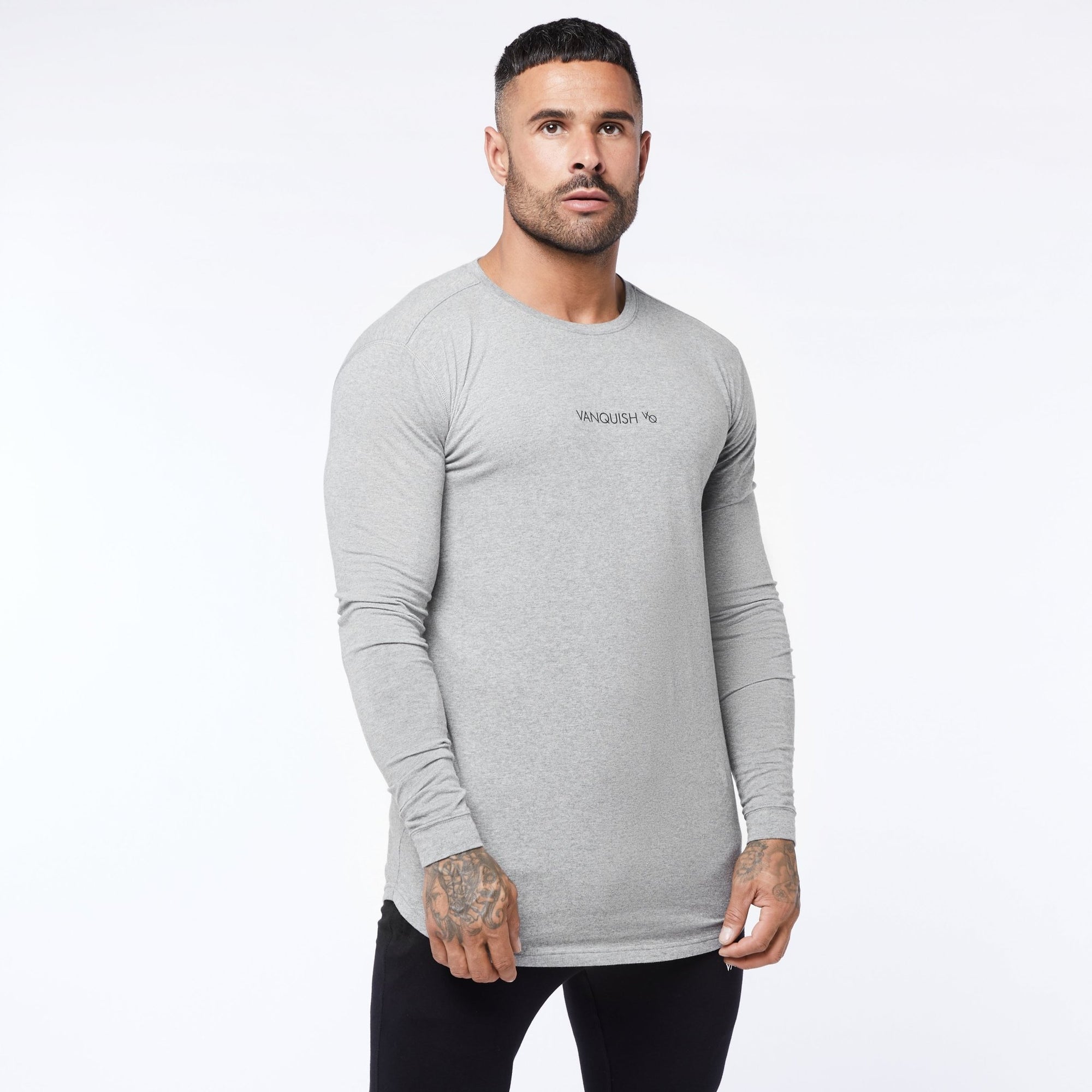 Vanquish Core Grey Long Sleeved T Shirt - Vanquish Fitness