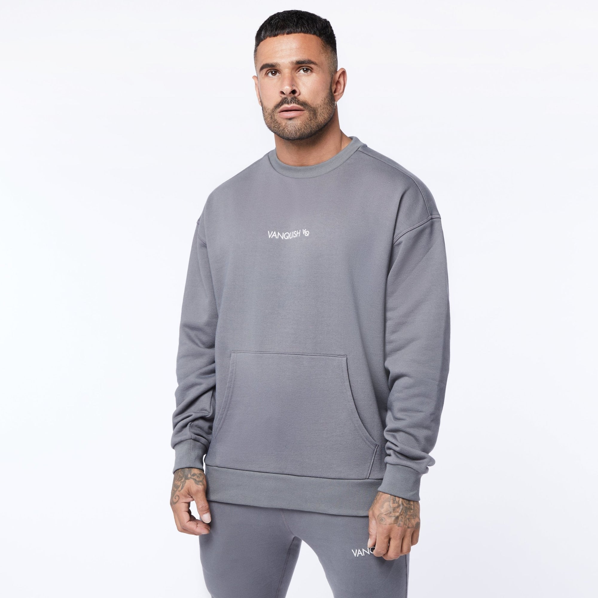 Vanquish Core Grey Oversized Sweater - Vanquish Fitness