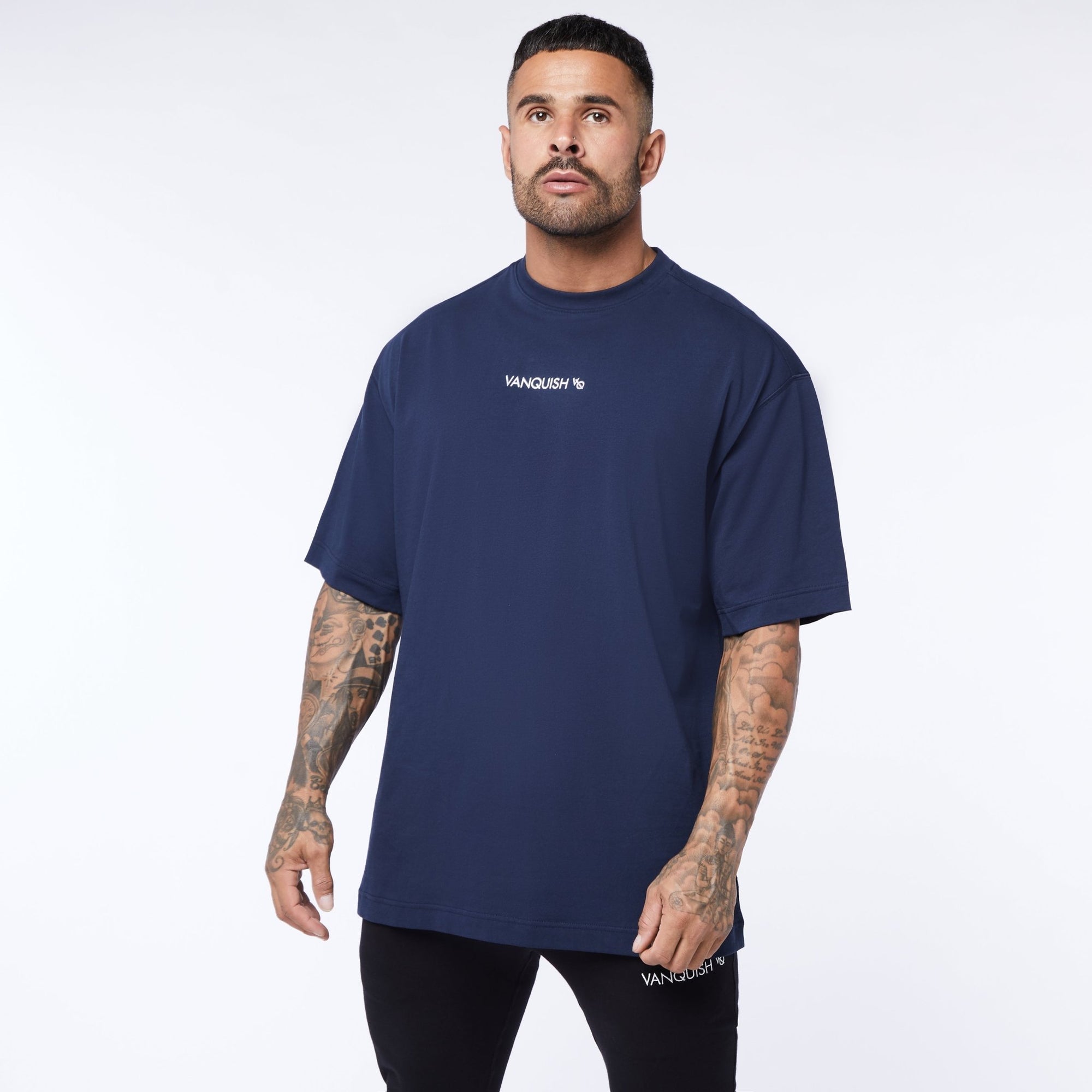 Vanquish Core Navy Oversized T Shirt - Vanquish Fitness