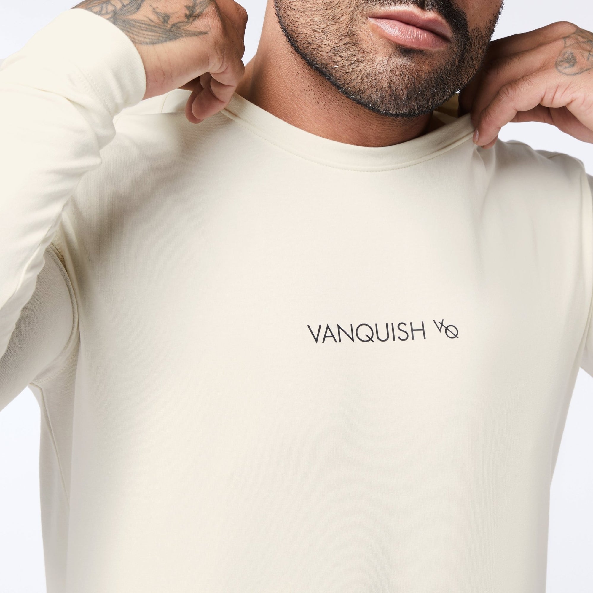 Vanquish Core Off White Long Sleeved T Shirt - Vanquish Fitness