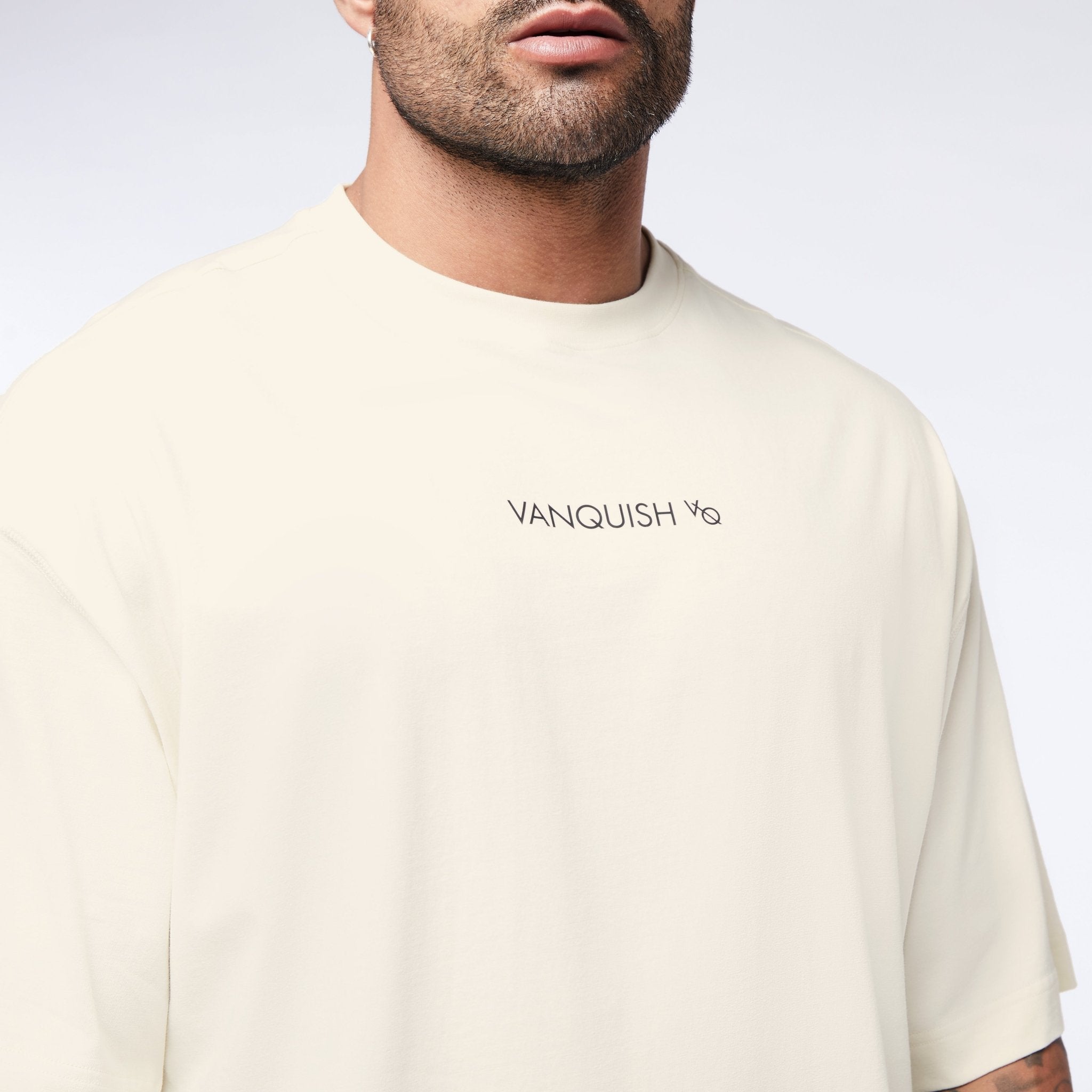 Vanquish Core Off White Oversized T Shirt - Vanquish Fitness