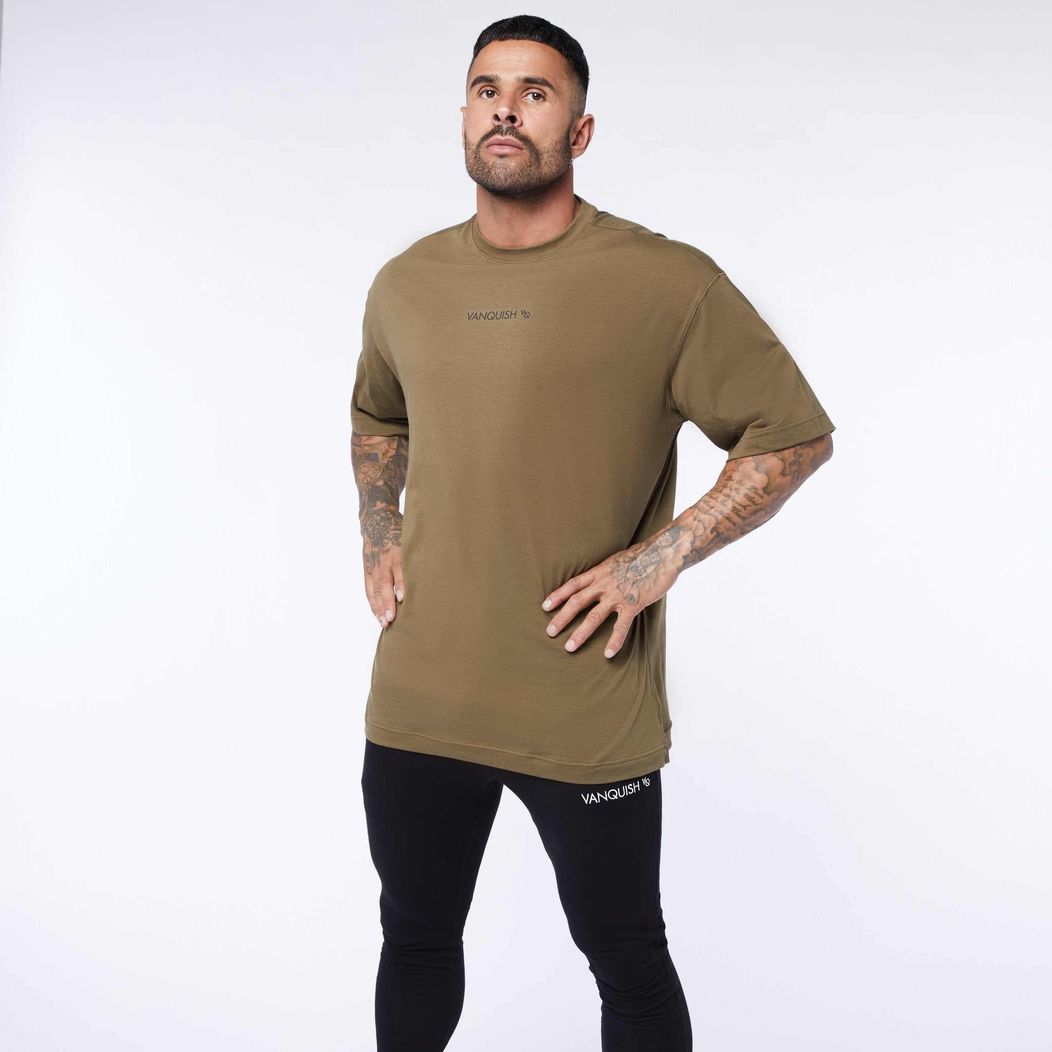 Vanquish Core Olive Oversized T Shirt - Vanquish Fitness