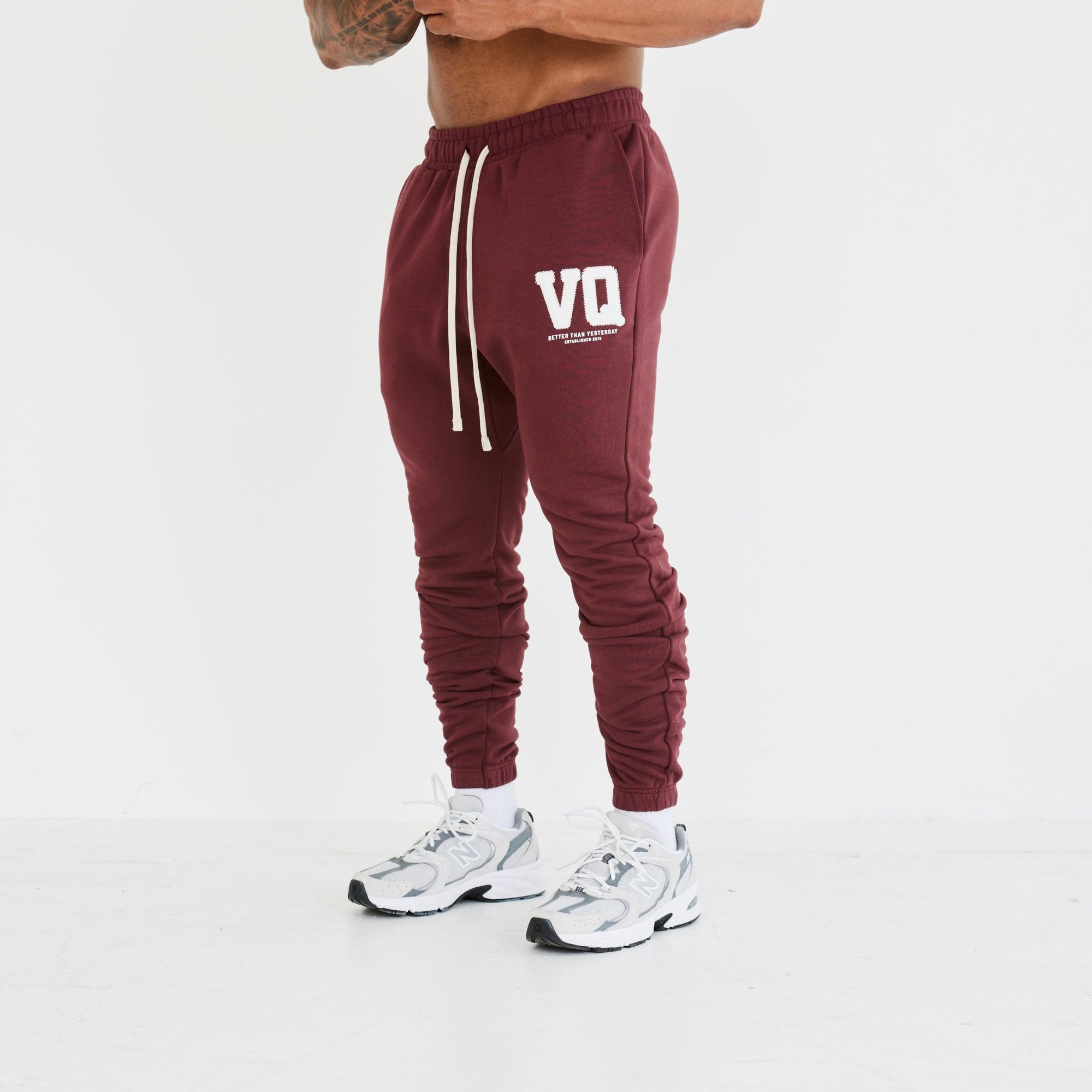 Vanquish Dark Burgundy Varsity Tapered Sweatpants - Vanquish Fitness